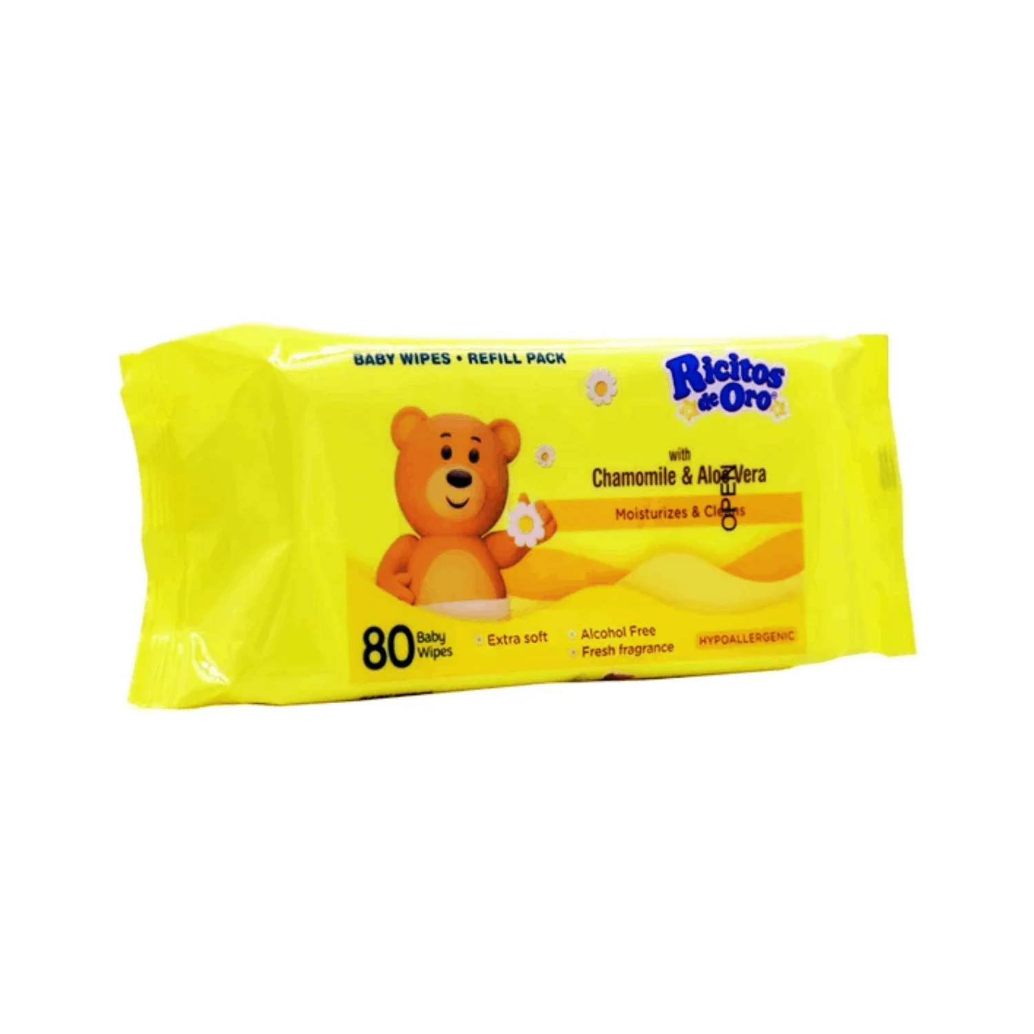 Ricitos de Oro Gentle Baby Wipes with Chamomile & Aloe Vera, 240 Count, 3-Pack - Image 2