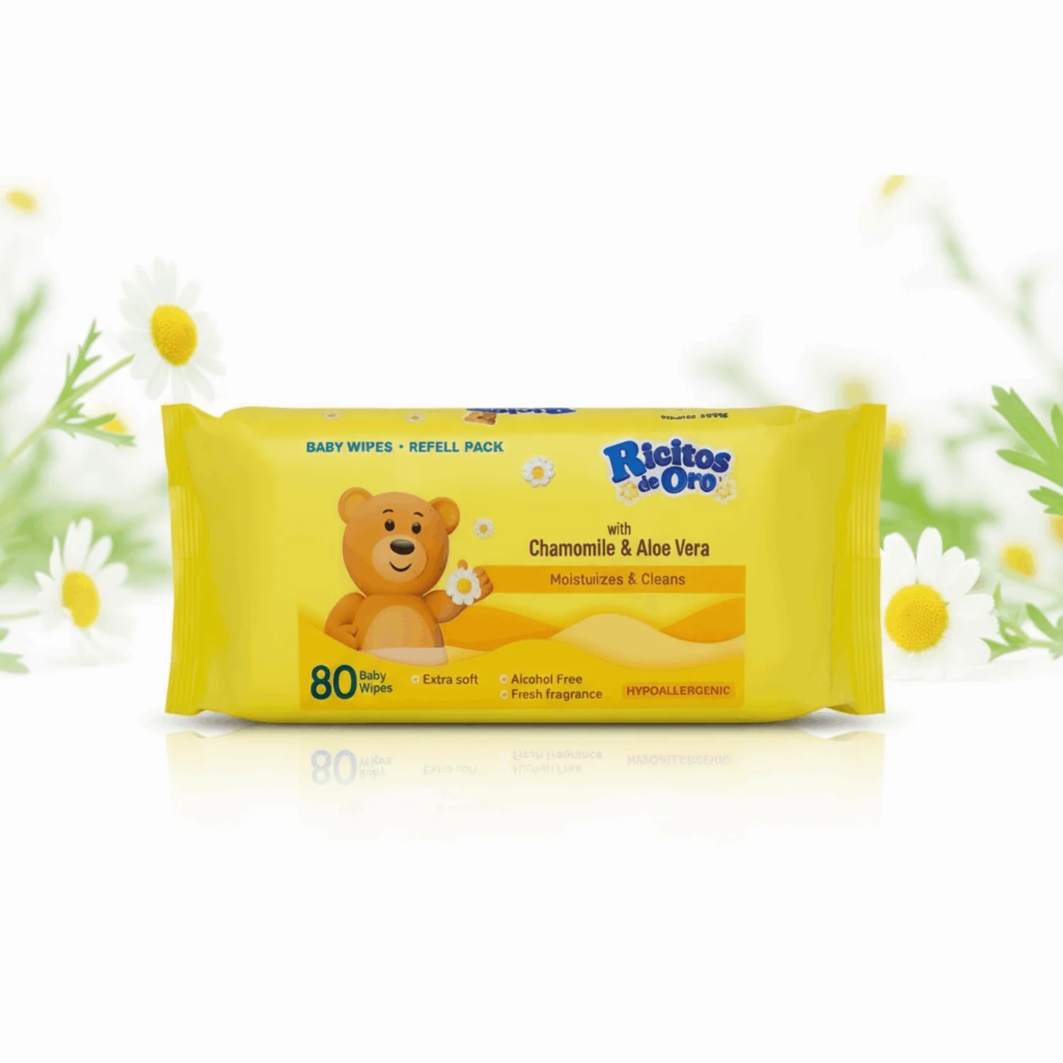Ricitos de Oro Gentle Baby Wipes with Chamomile & Aloe Vera, 240 Count, 3-Pack - Image 5