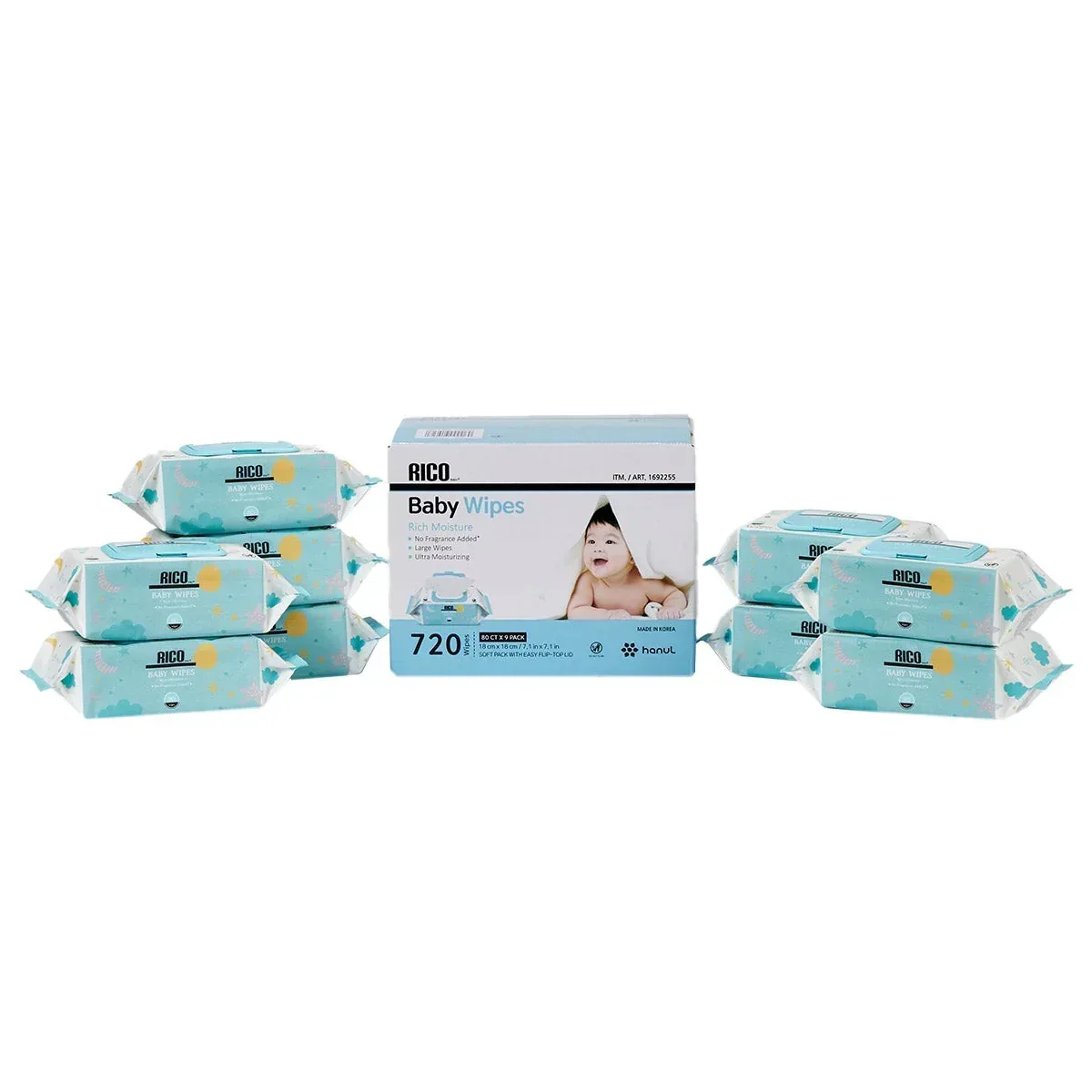 RICO Baby Wipes, 720-count - Image 2