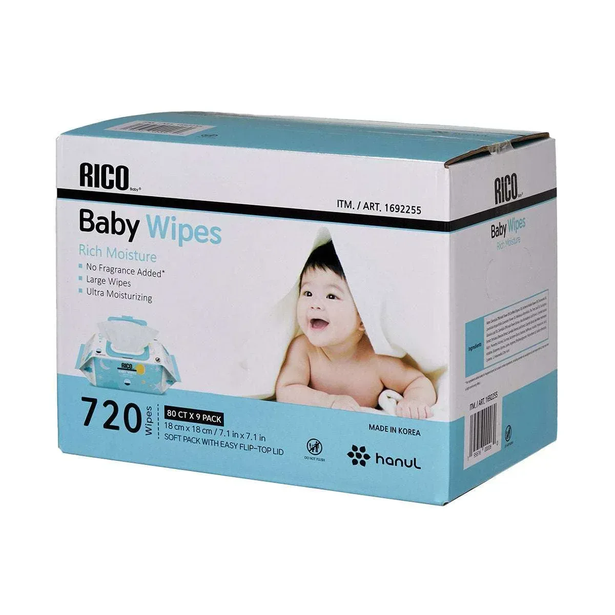 RICO Baby Wipes, 720-count - Image 3