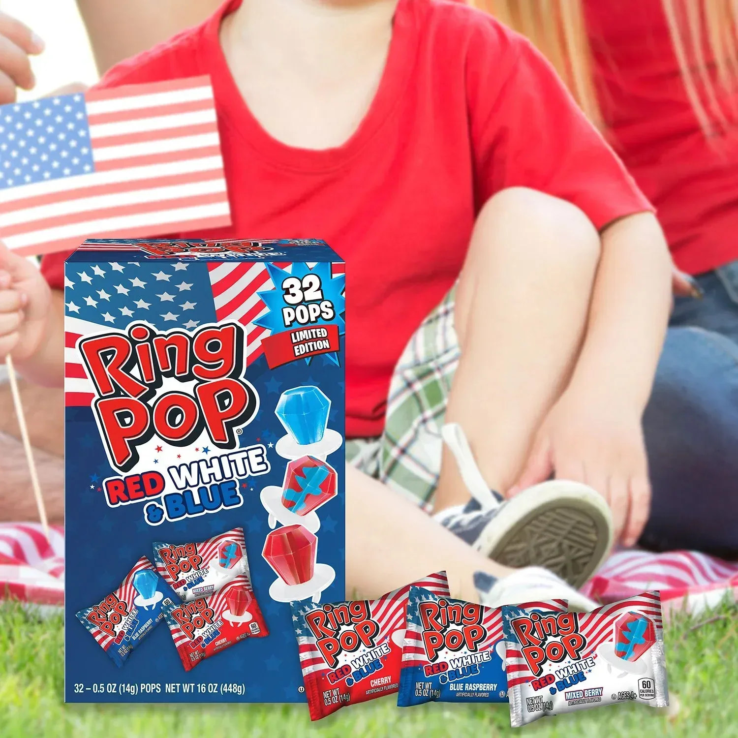 Ring Pop Red, White, And Blue Variety Pack, 32 ct. - Image 3