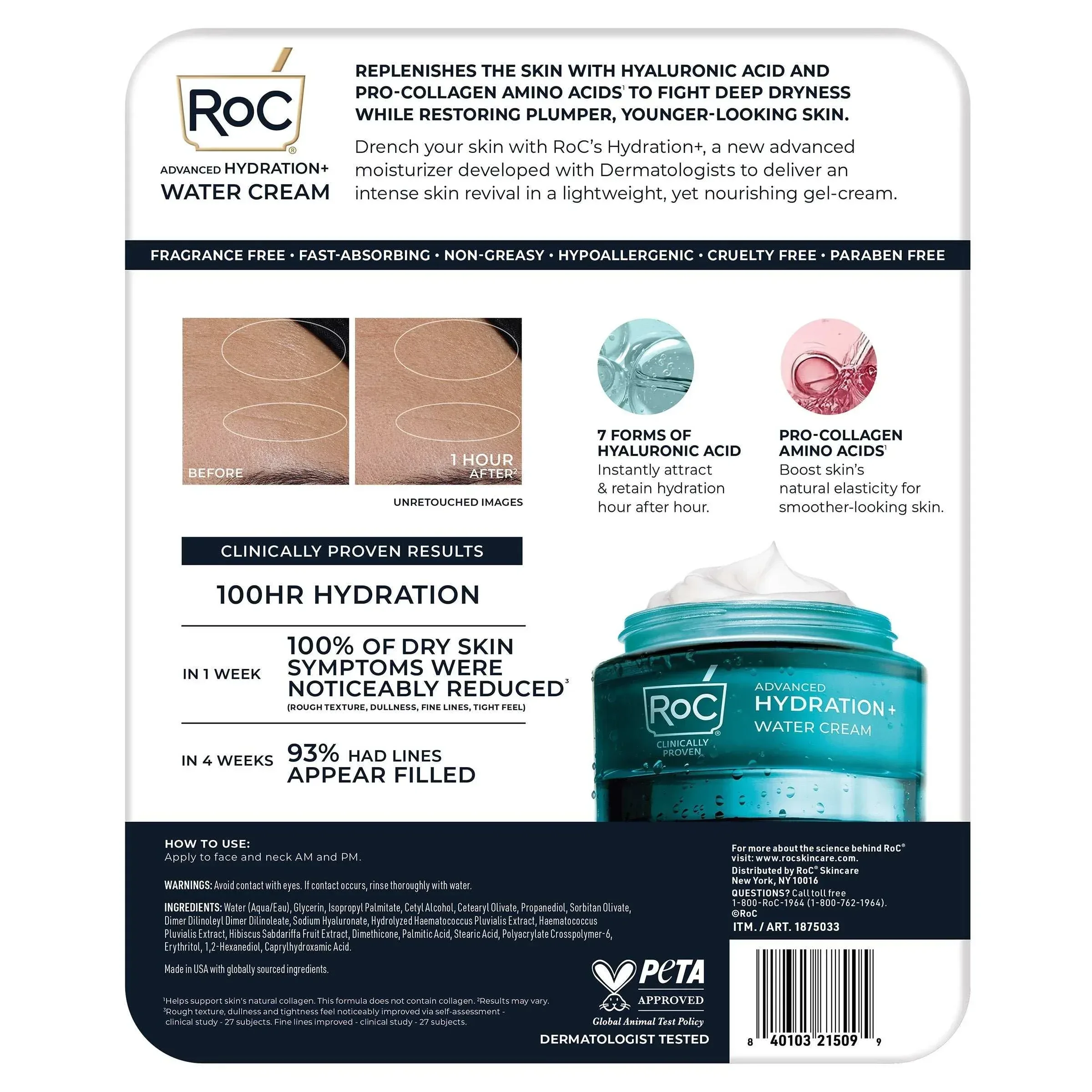 ROC Hydrate + Plump Water Cream, 1.7 oz, 2-pack - Image 2