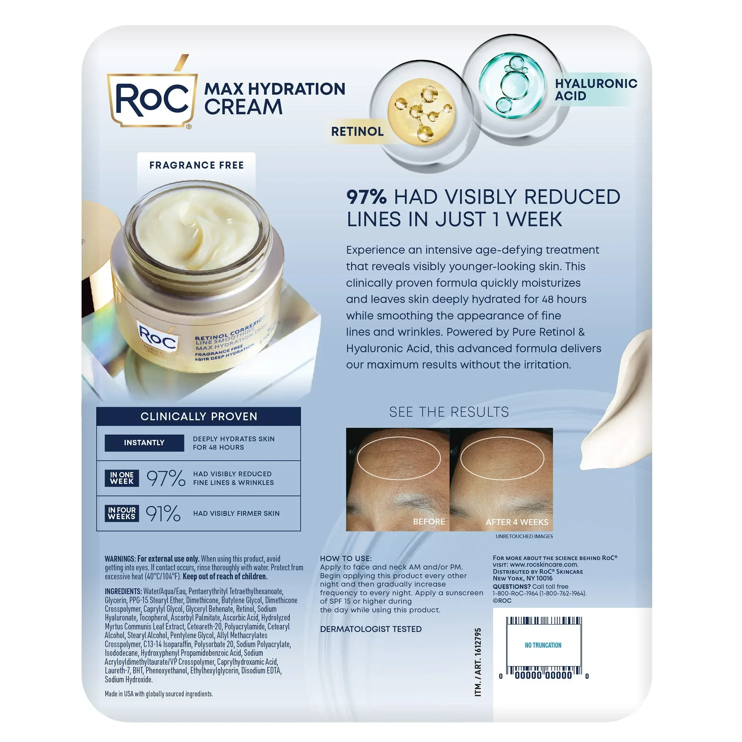 RoC Retinol Correxion Max Hydration Cream, 1.7 oz & 3.4 oz - Image 2