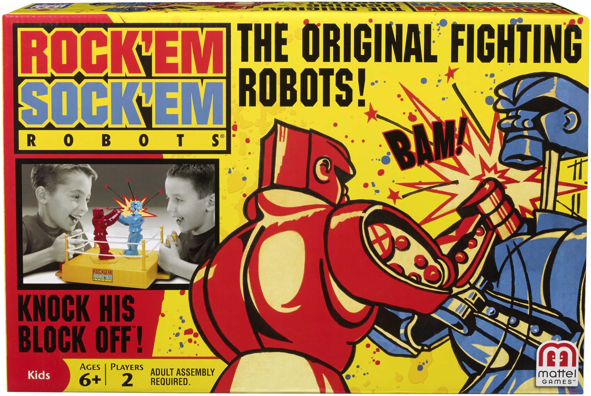 Rock 'Em Sock 'Em Robots Kids Game, Fighting Robots with Red Rocker & Blue Bomber - Image 6