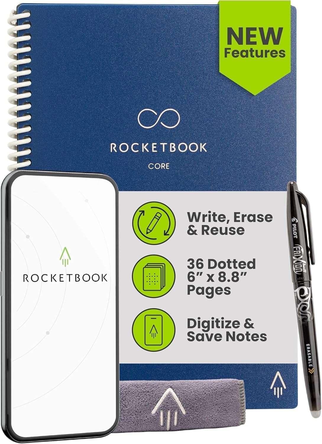 Rocketbook Smart Reusable Core Notebook - Dotted, Executive Size, Black - Image 9