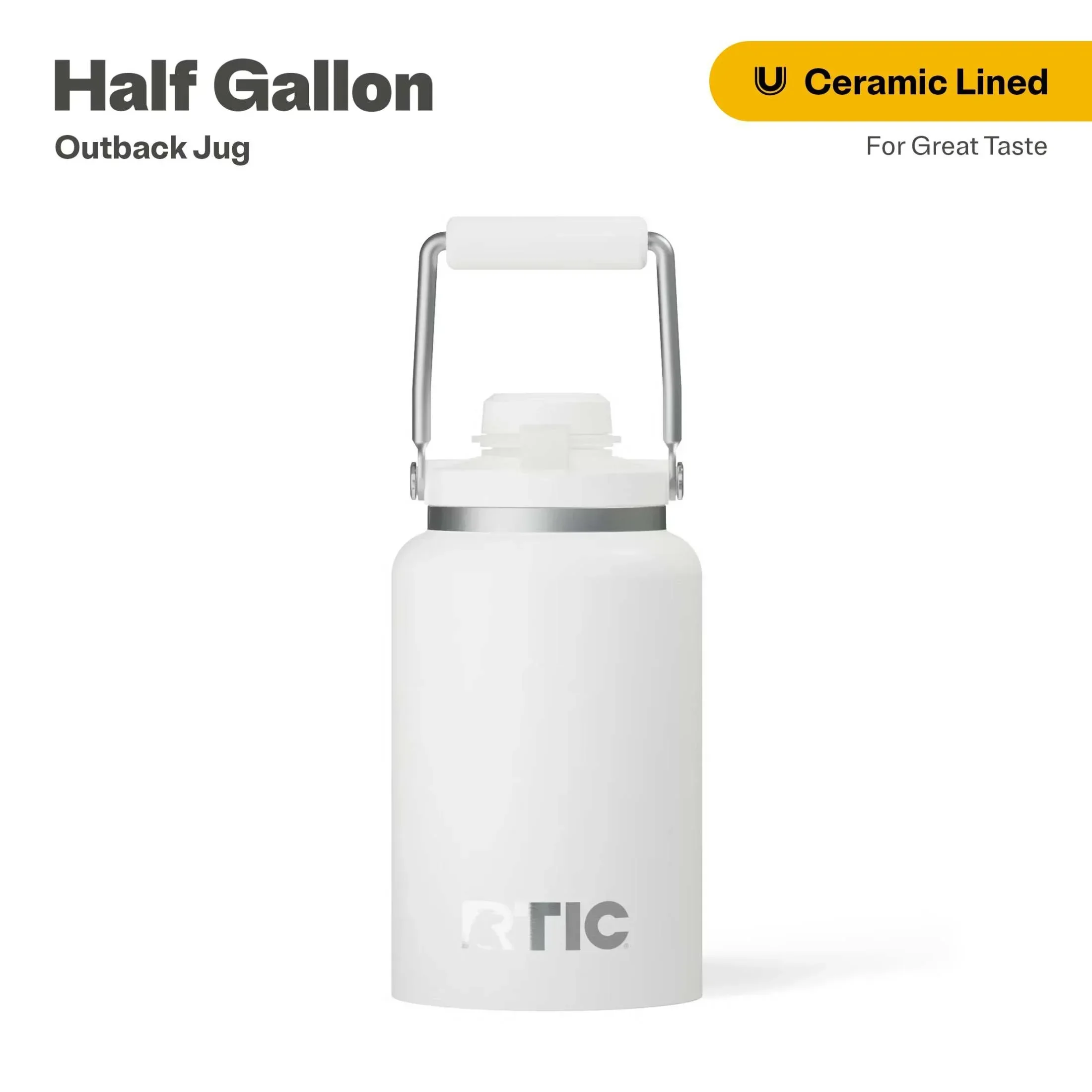 RTIC Half Gallon Ceramic Lined Insulated Outback Water Bottle Jug, Leak Proof, Black - Image 14