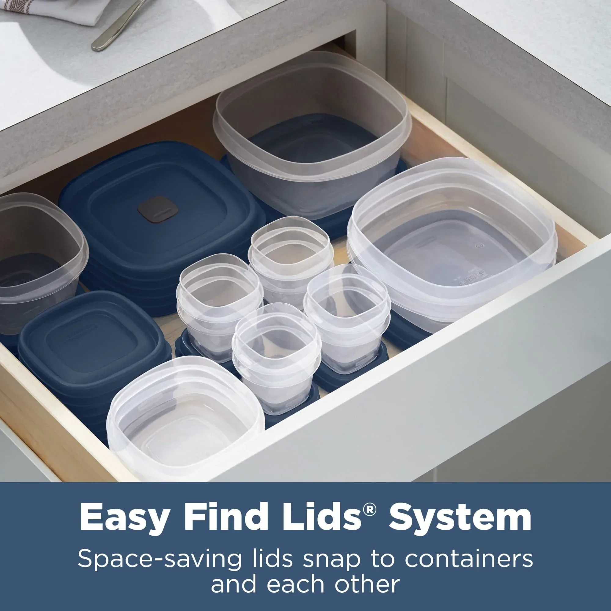 Rubbermaid Easy Find Lids Food Storage Containers with Vented Lids, 26 Piece Set - Image 3