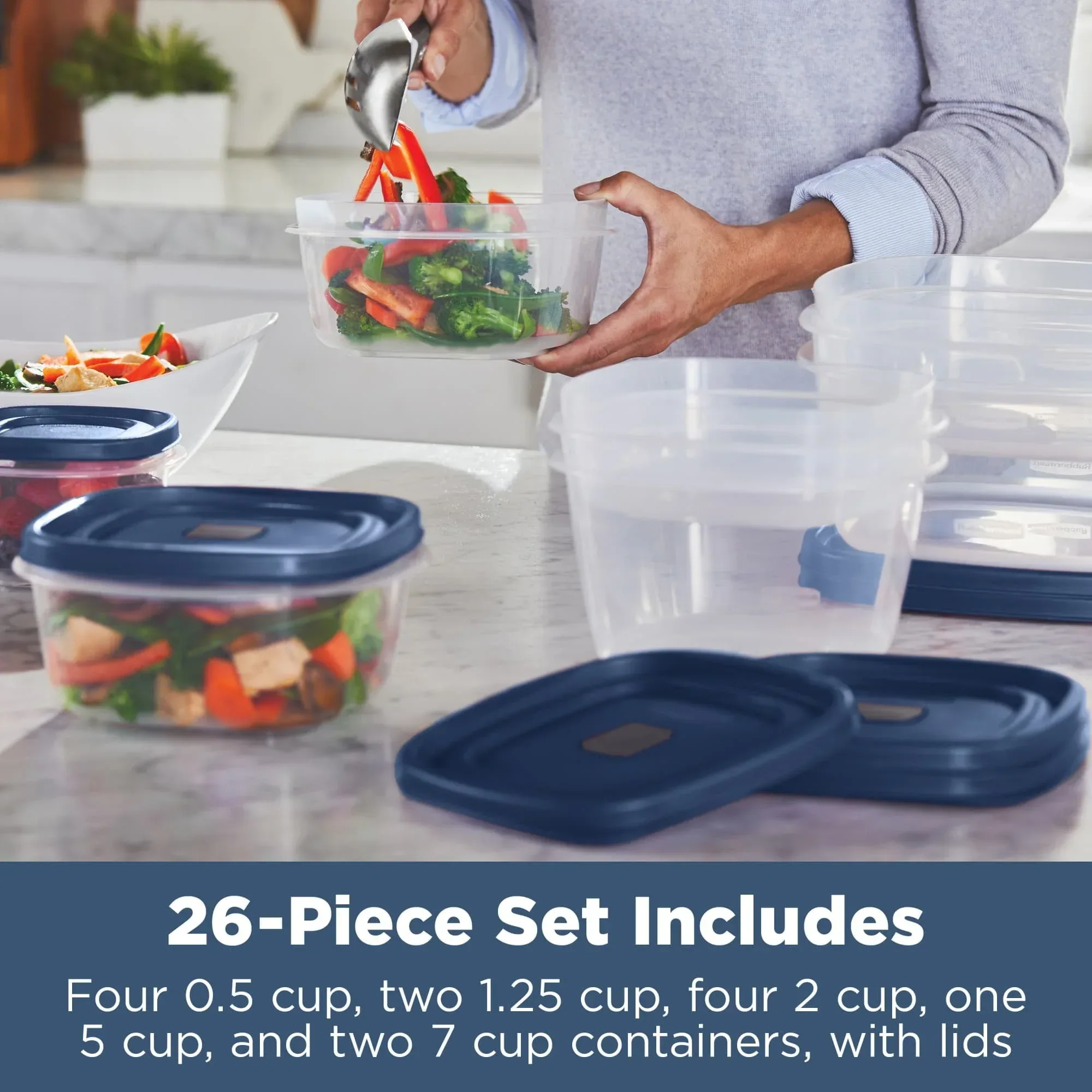 Rubbermaid Easy Find Lids Food Storage Containers with Vented Lids, 26 Piece Set - Image 6