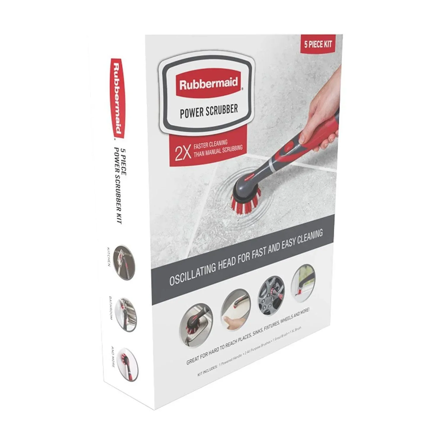 Rubbermaid Power Scrubber 5 Piece Set With Replaceable Heads - Image 2