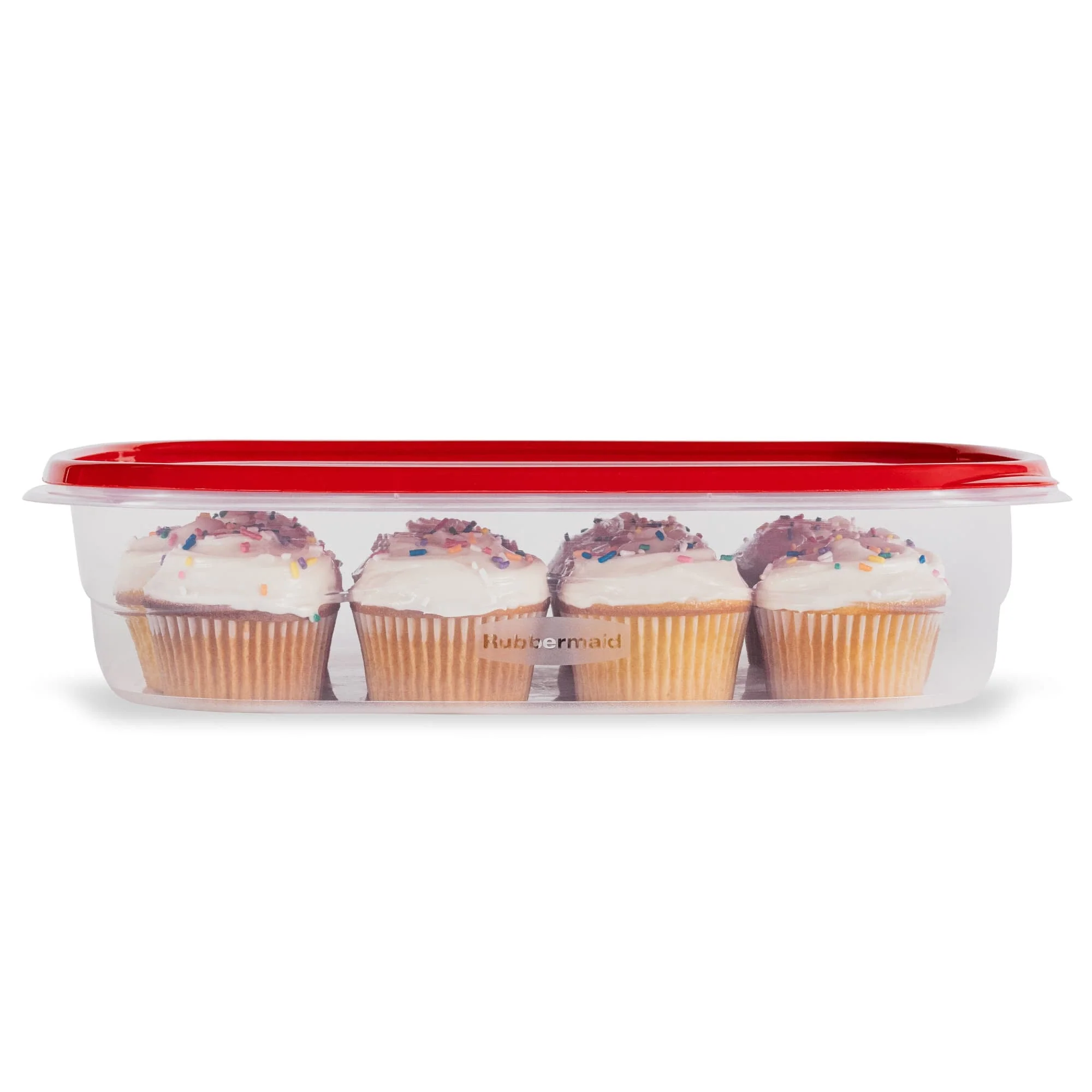 Rubbermaid TakeAlongs, 1 Gallon, 2 Packs, Red, Large Rectangular Plastic Food Storage Containers - Image 4