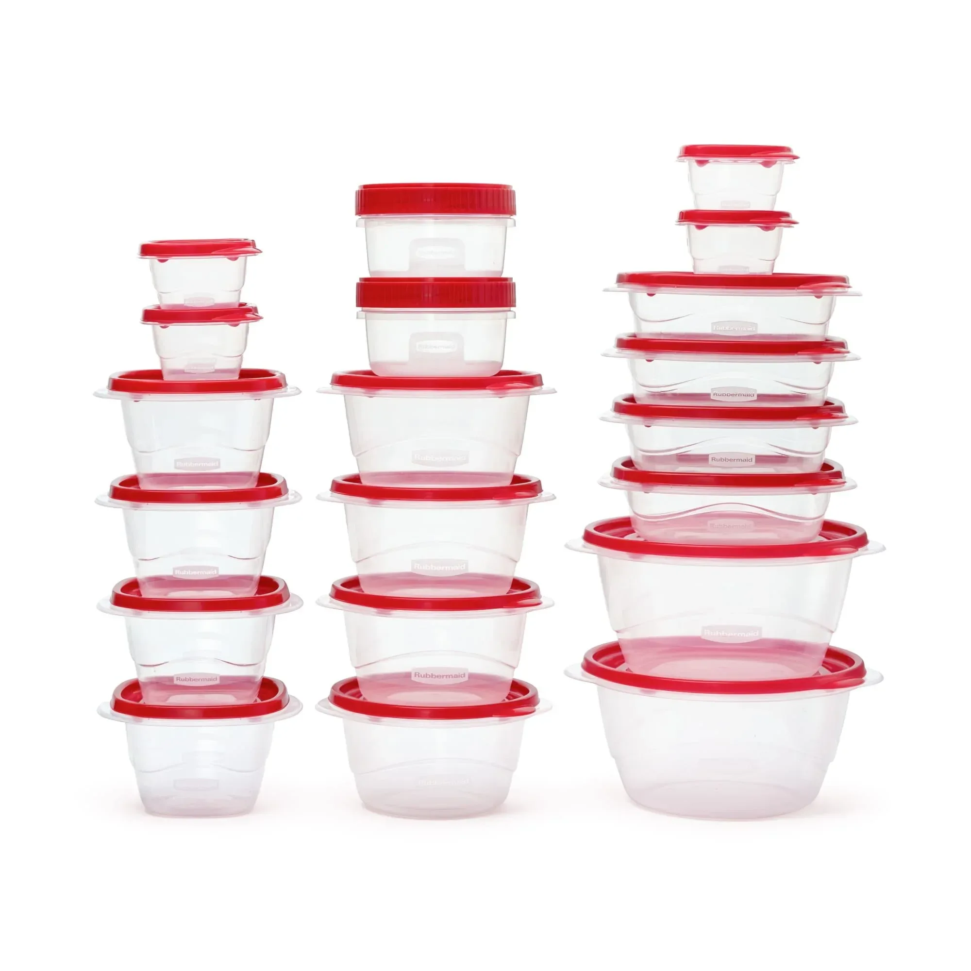 Rubbermaid TakeAlongs 40 Piece Food Storage Set, Red, Total of 12.6 Qts, Ideal Use for Meal Prep and Batch Cooking - Image 4