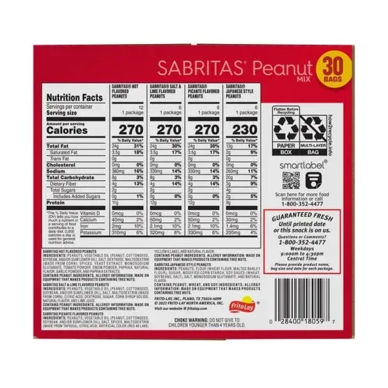 Sabritas Peanuts, 1.625 oz, Variety Pack, 30-count - Image 2