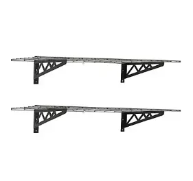 SafeRacks Wall Shelves, 2 Pack with Accessory Hooks - Hammertone - Image 2