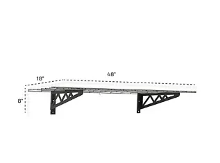 SafeRacks Wall Shelves, 2 Pack with Accessory Hooks - Hammertone - Image 3