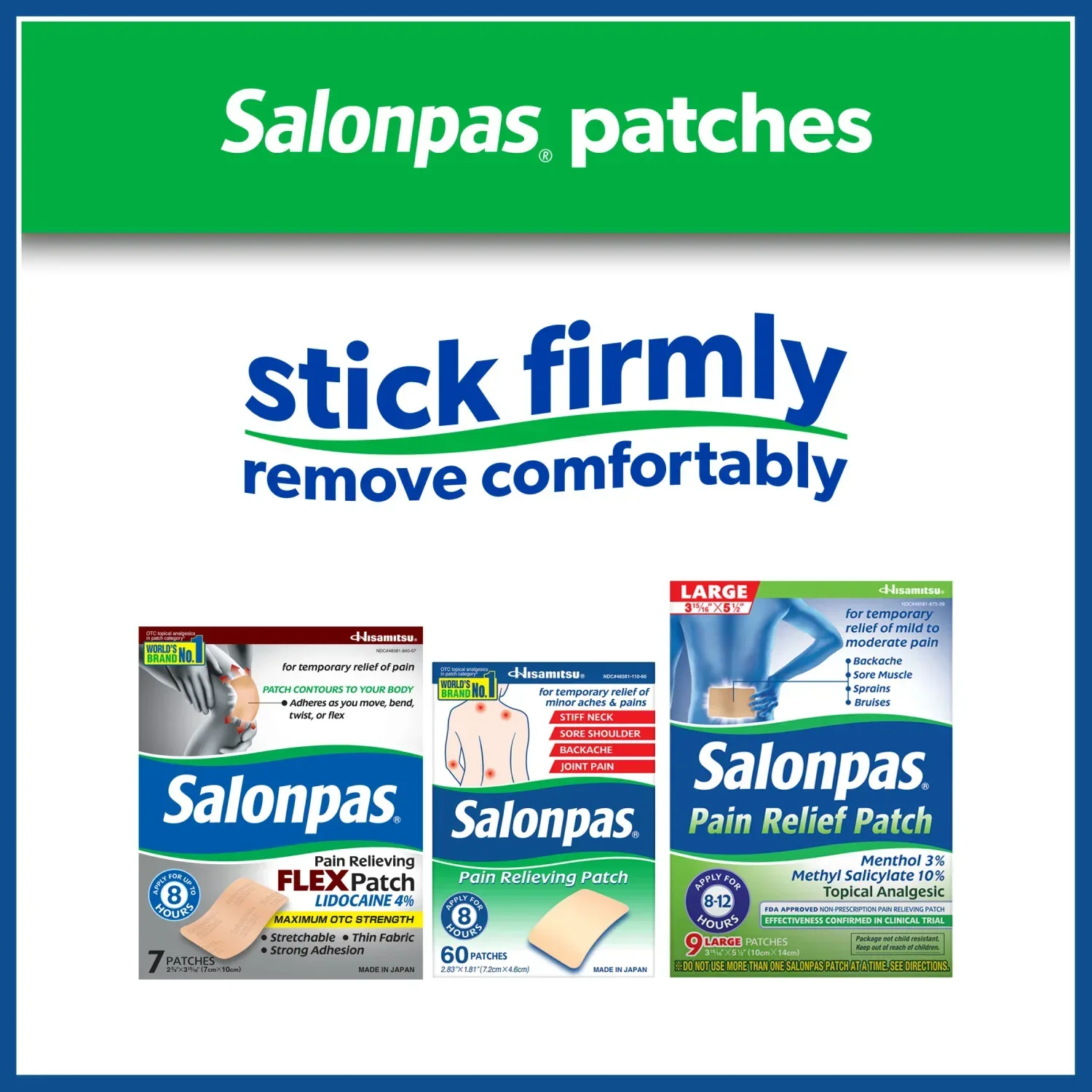 Salonpas Mild to Moderate Pain Relief Patch, Large, 9 Count - Image 3