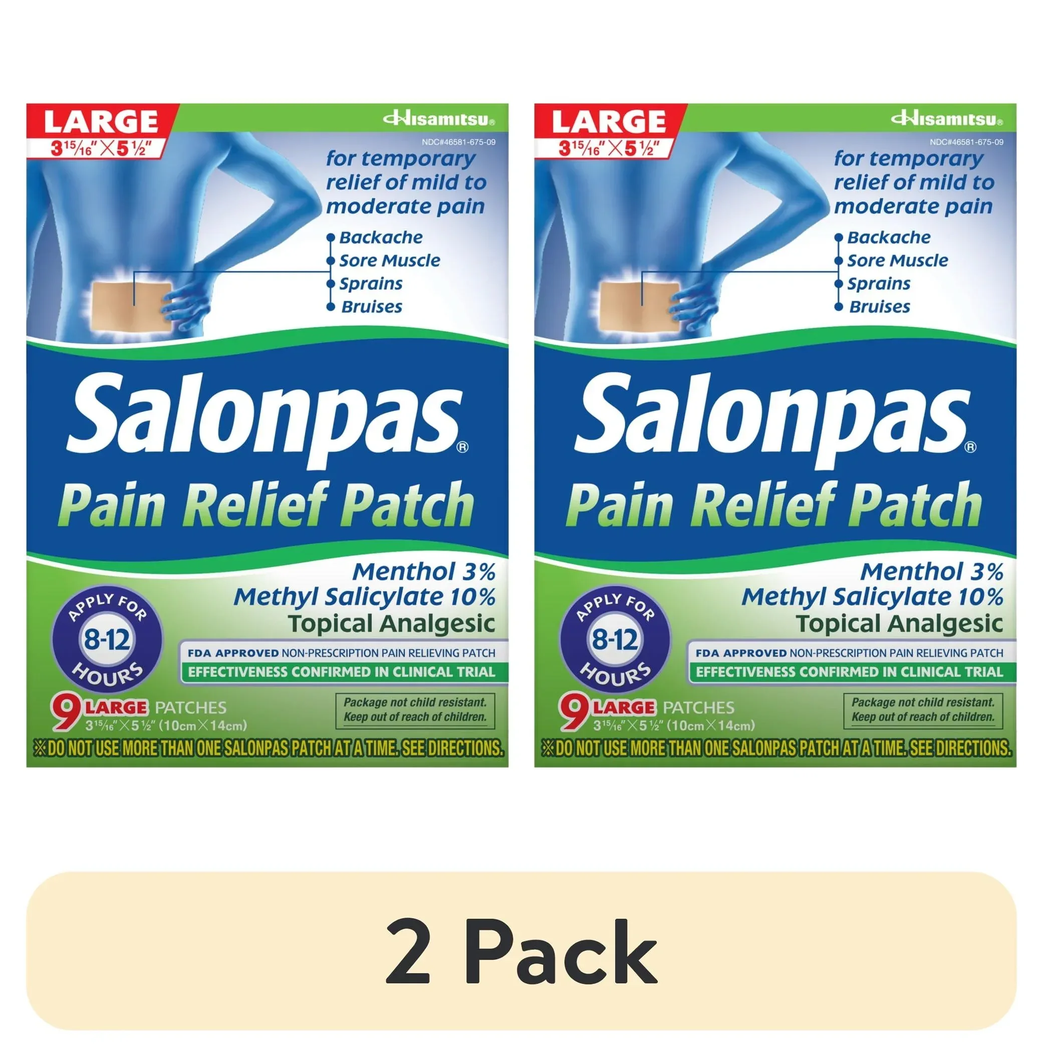 Salonpas Mild to Moderate Pain Relief Patch, Large, 9 Count - Image 7