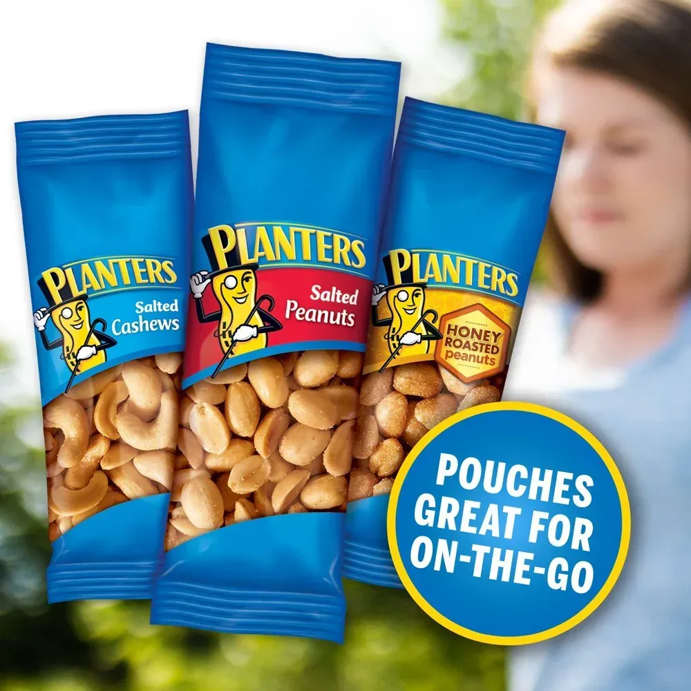 Salted Cashews, Salted Peanuts & Honey Roasted Peanuts Variety Pack, 24 Ct Packs - Image 6