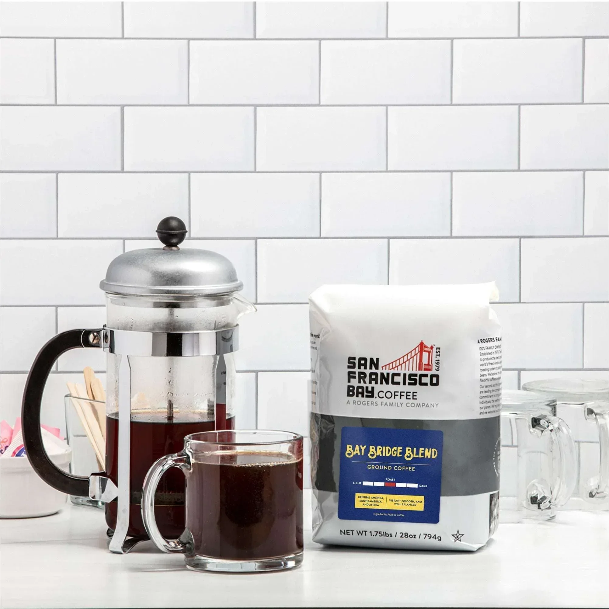 San Francisco Bay Coffee Bay Bridge Blend Ground 28oz, 2-pack - Image 2