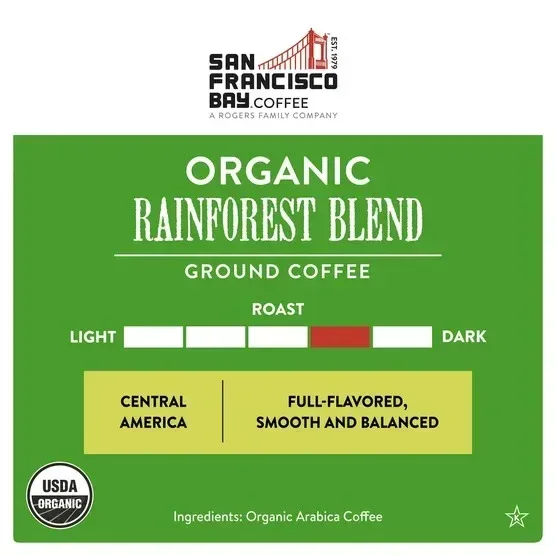 San Francisco Bay Coffee Organic Rainforest Blend Ground 28oz, 2-pack - Image 3