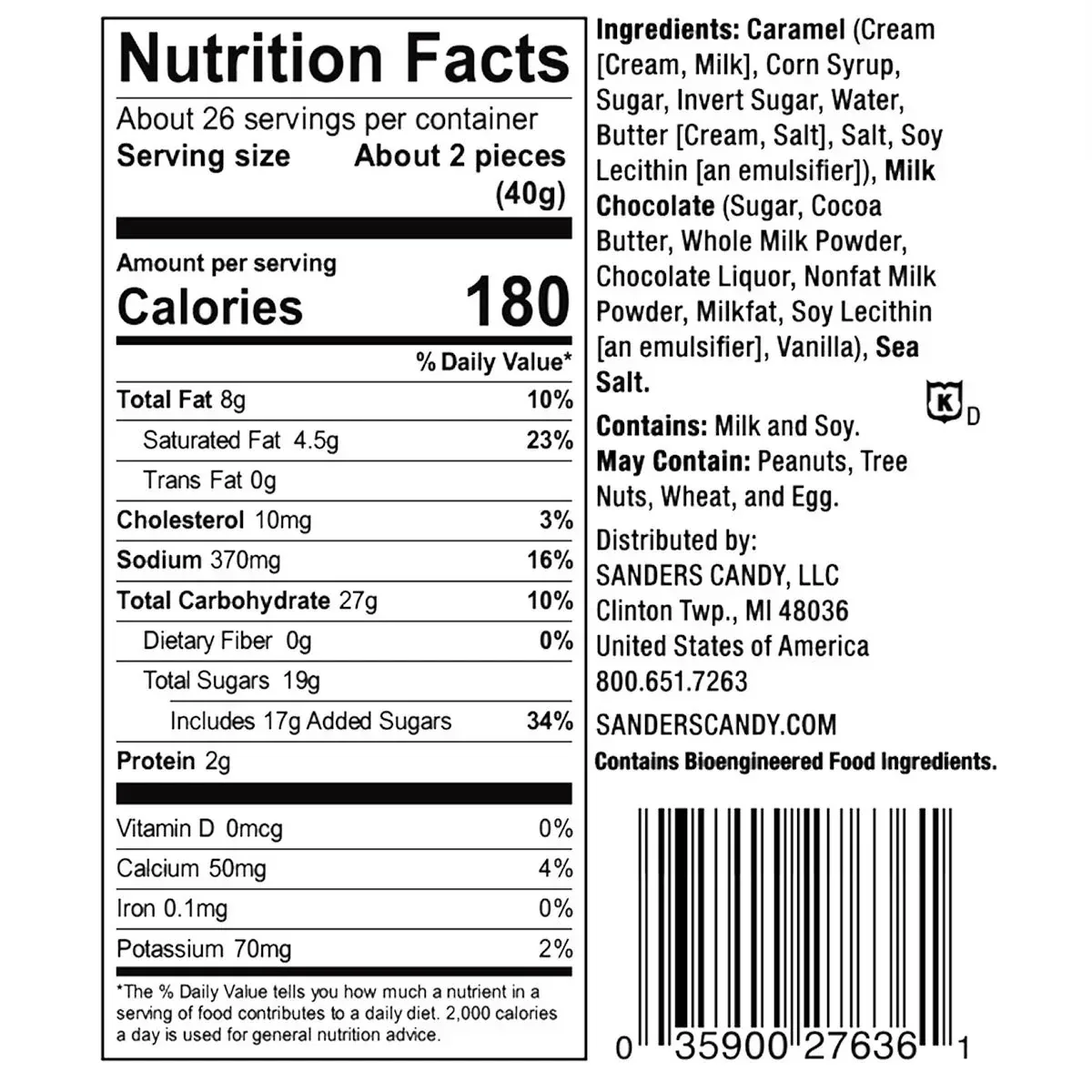 Sanders Milk Chocolate Sea Salt Caramels 36 oz., 2-pack - Image 6