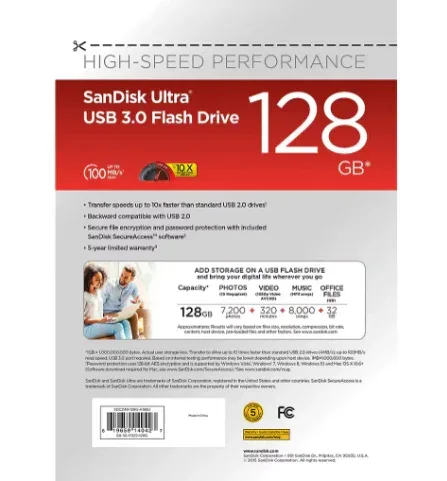 SanDisk 128GB Ultra USB 3.0 Flash Drive - Image 3