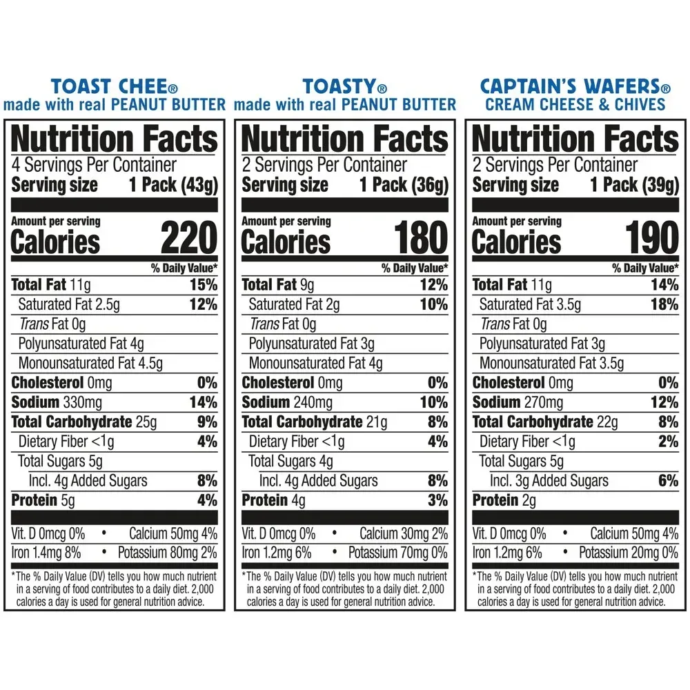 Sandwich Crackers, Variety Pack, 3 Flavors, 8 Individually Wrapped Packs, 6 Sandwiches Each - Image 5
