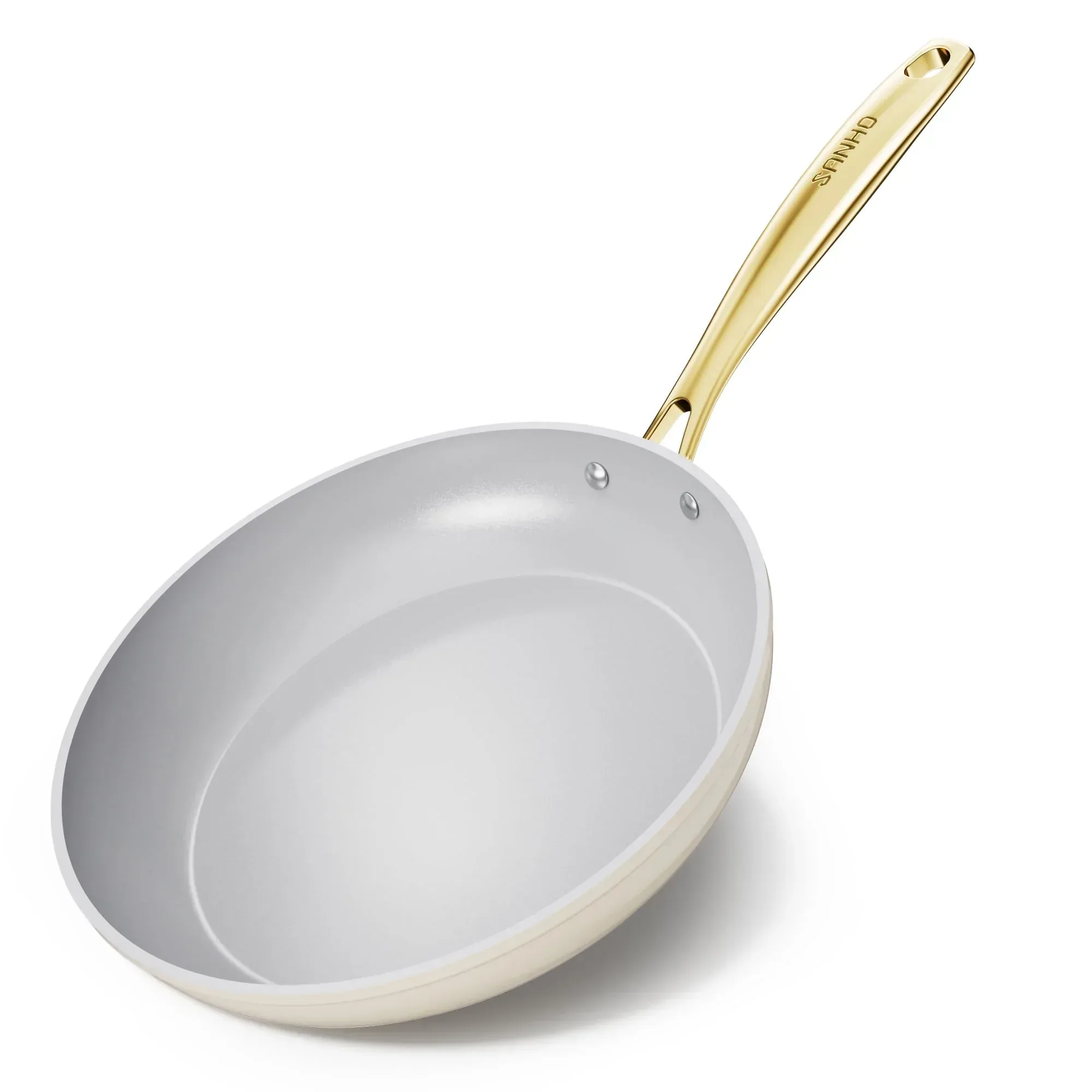 Sanho Ceramic Nonstick Fry Pan Set, 2-Piece (8 & 10 inch) Skillets, Diamond-Titanium Coating, Oven & Induction Safe, Non-Toxic - Image 14