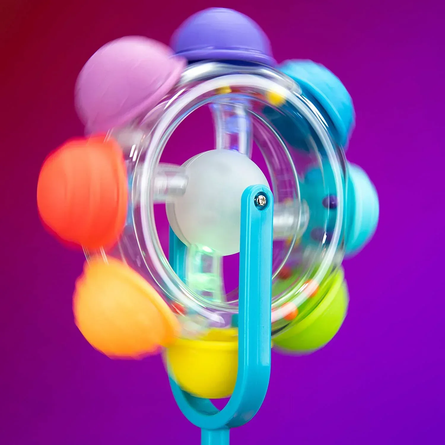 Sassy Light-up Rainbow Reel Spinning Developmental Suction Cup Baby High Chair Tray Toy | age group 6+ Months - Image 3