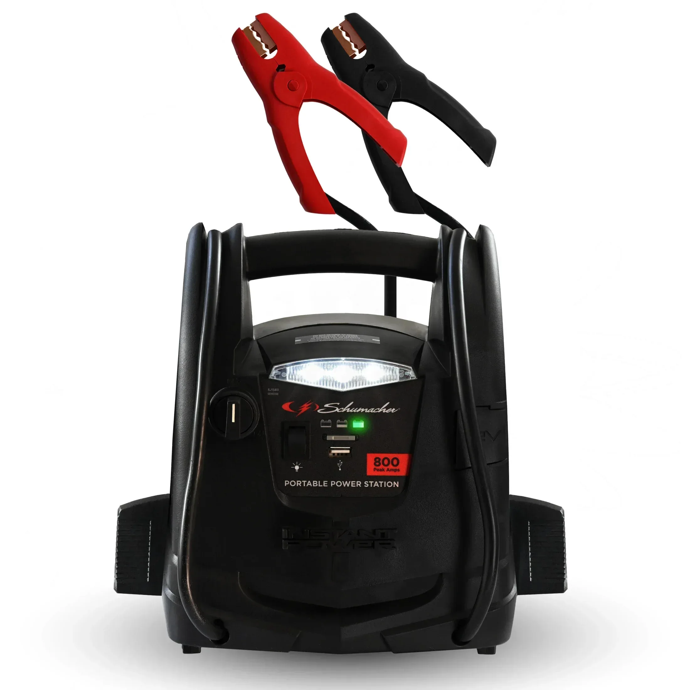 Schumacher Electric 800A Car Battery Jump Starter and Portable Power Station, 150-PSI Air Compressor, 12V Sport, Auto, and Marine Batteries, SJ1583