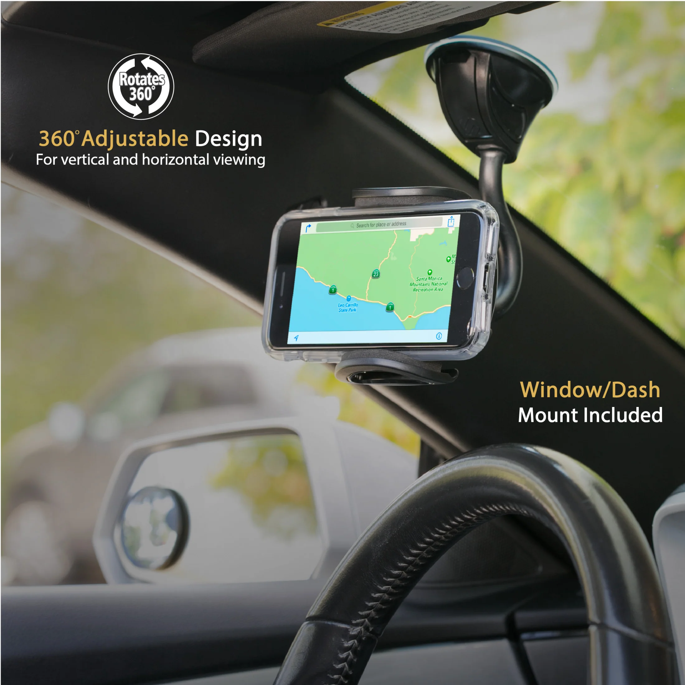 Scosche IHW10-SP1 4-in-1 Stick Grip Suction Cup Vent/Dash/Windshield Mount Kit Black - Image 5