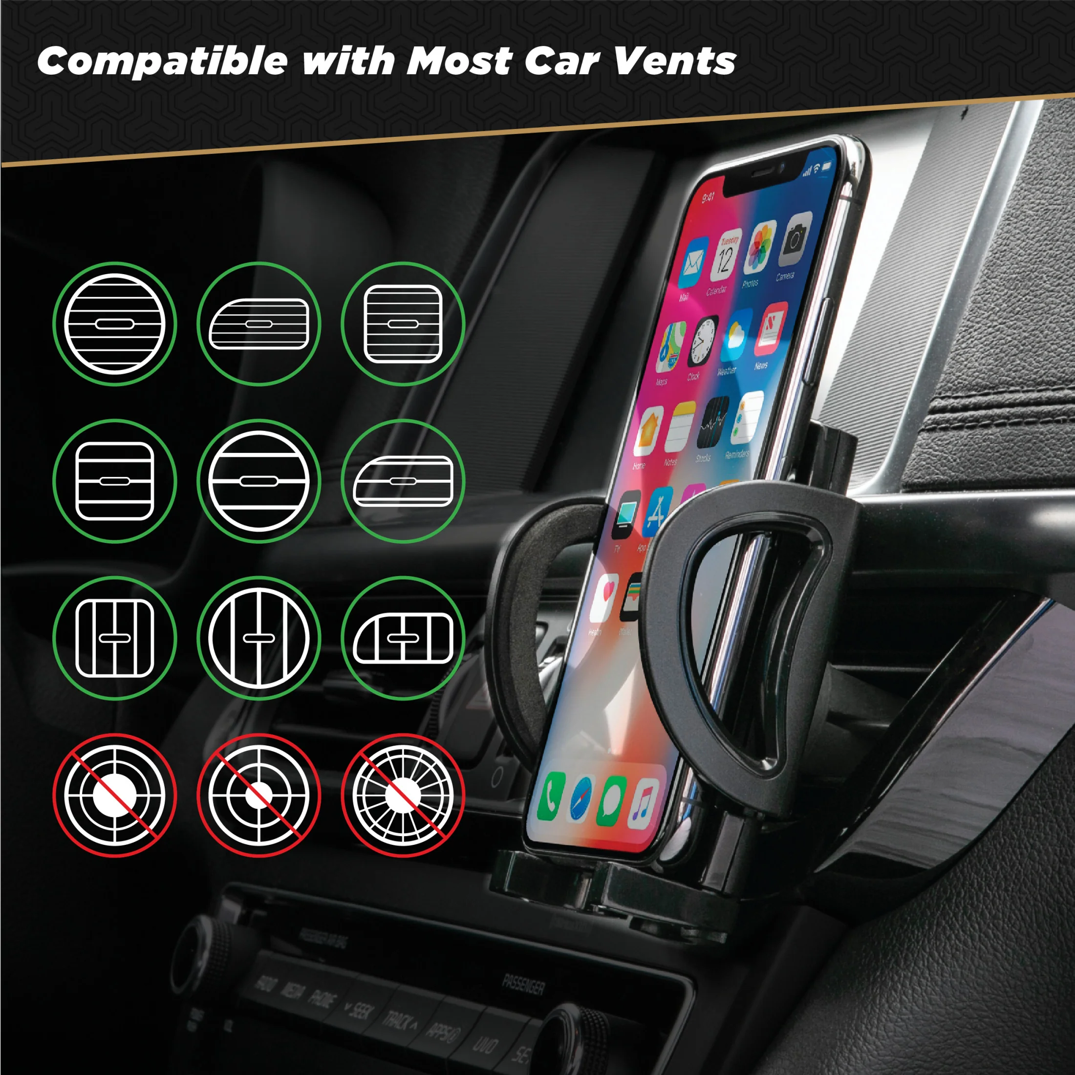 Scosche IHW10-SP1 4-in-1 Stick Grip Suction Cup Vent/Dash/Windshield Mount Kit Black - Image 7