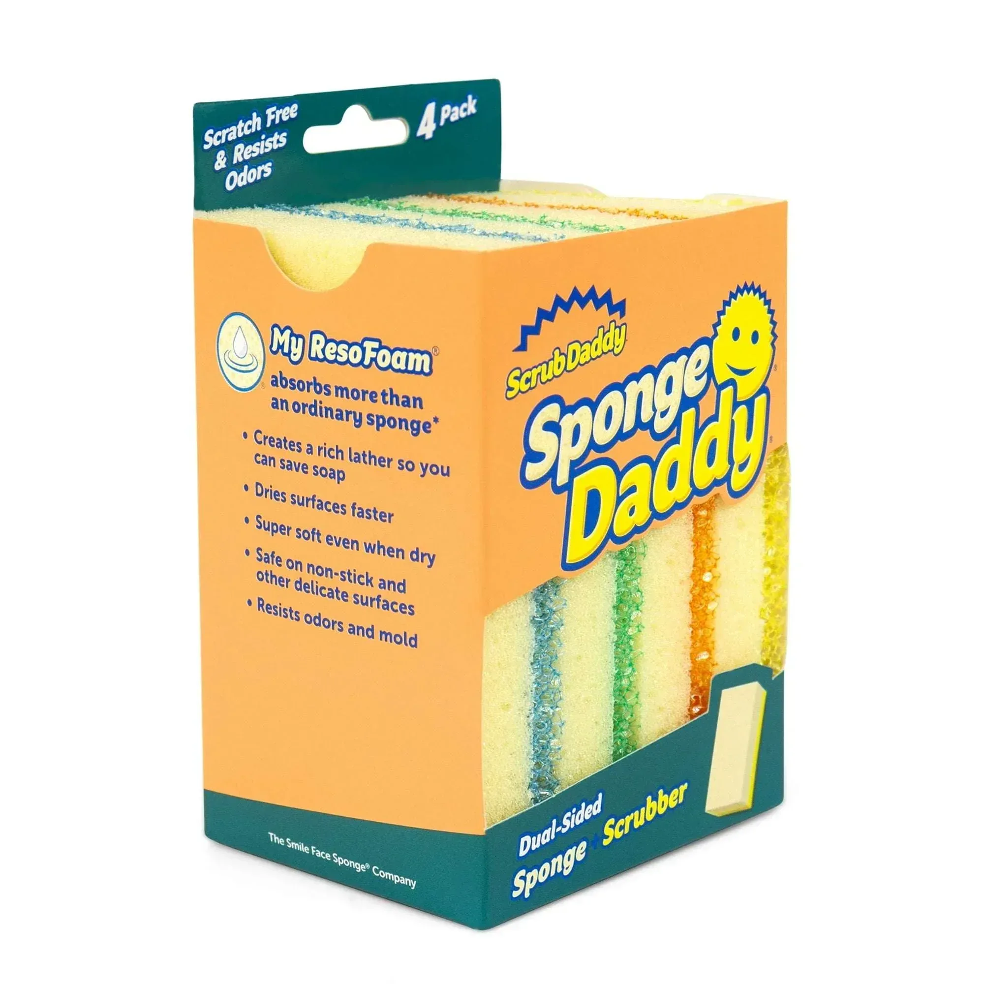 Scrub Daddy Sponge Daddy Non-Scratch Sponges, 4 Count - Image 2