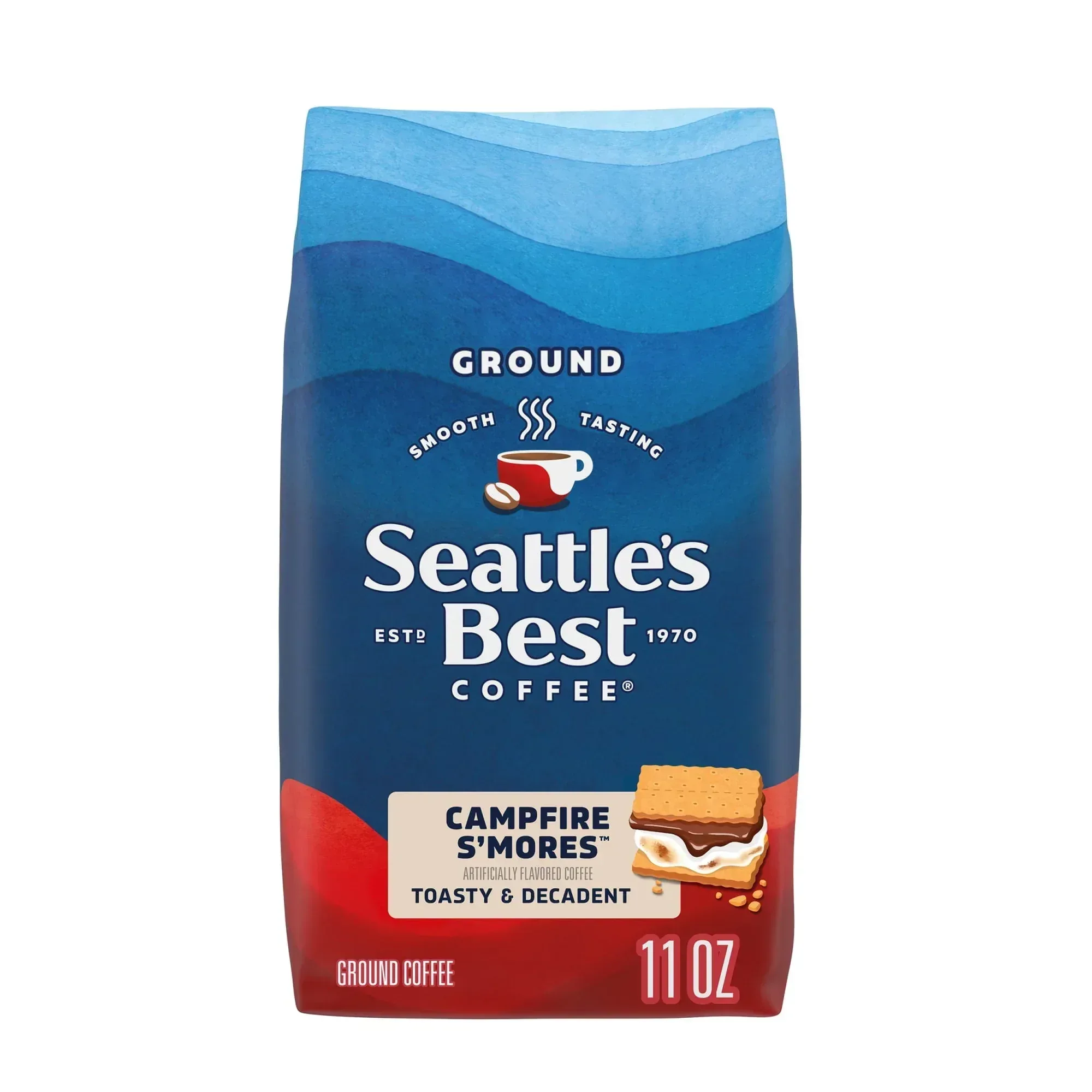 Seattle’s Best Coffee, Campfire S'mores, Flavored Roast Ground Coffee, 100% Arabica, 11 oz