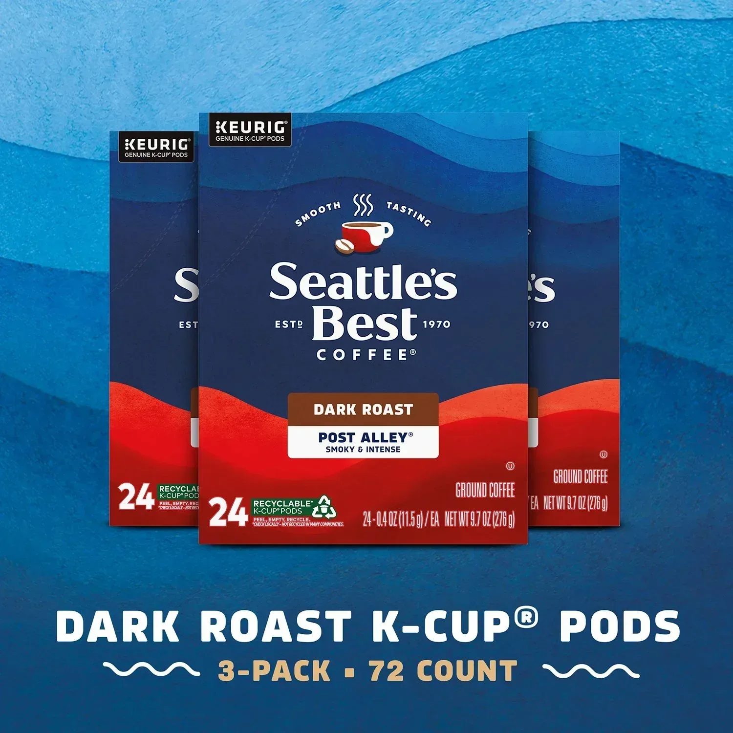 Seattle's Best Coffee Dark Roast K-Cup Coffee Pods, Post Alley Blend, 72 ct. - Image 2