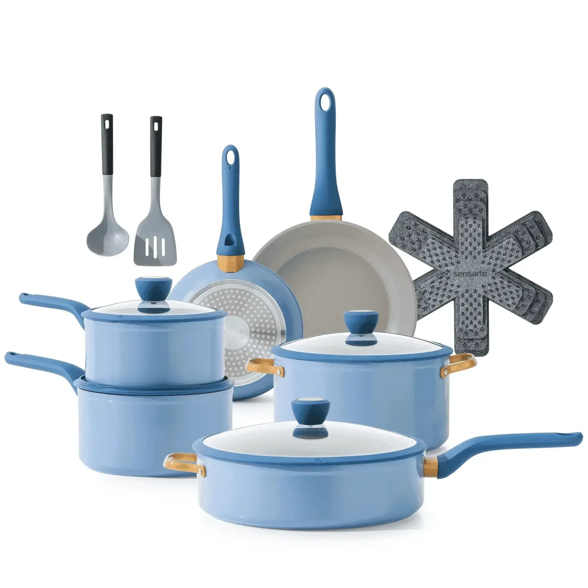 SENSARTE Nonstick Pots and Pans Set, 18Pcs Non Stick Cookware Sets, Induction Kitchen Cookware Sets - Image 10