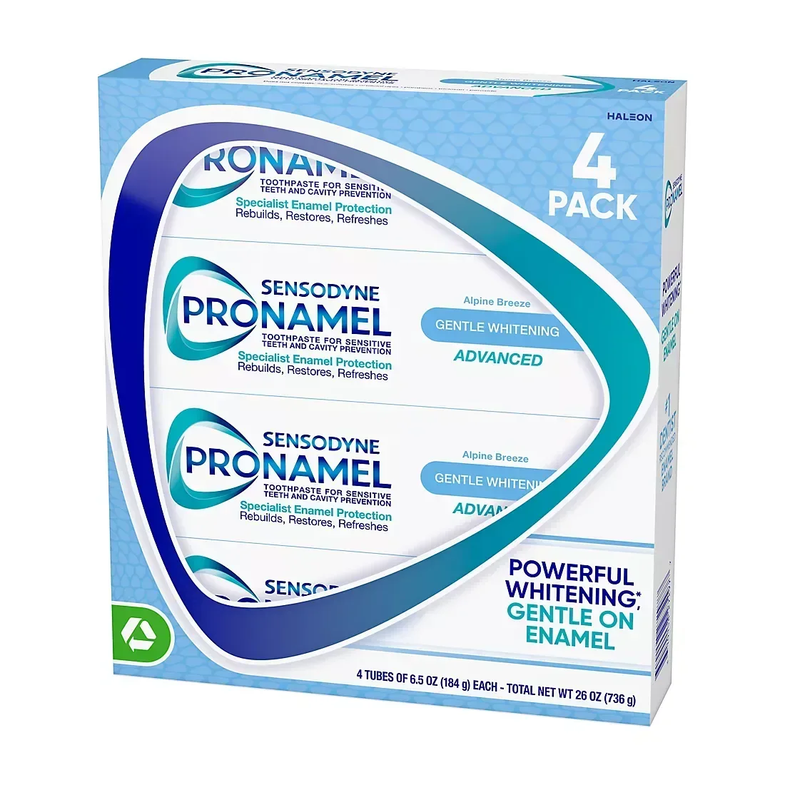 Sensodyne Pronamel Gentle Whitening Advanced Toothpaste for Sensitive Teeth and Cavity, 4 pk./6.5 oz. - Image 2
