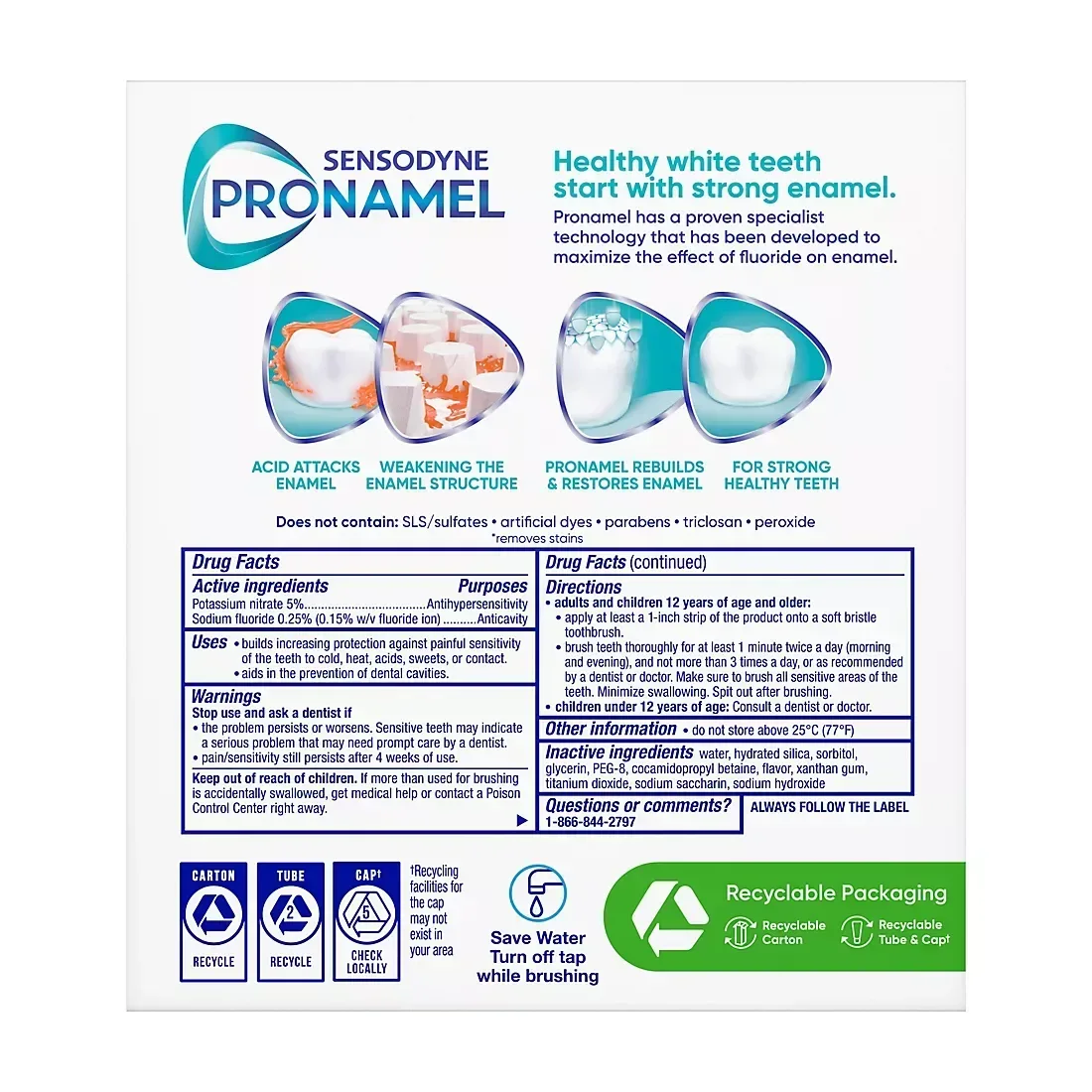 Sensodyne Pronamel Gentle Whitening Advanced Toothpaste for Sensitive Teeth and Cavity, 4 pk./6.5 oz. - Image 3