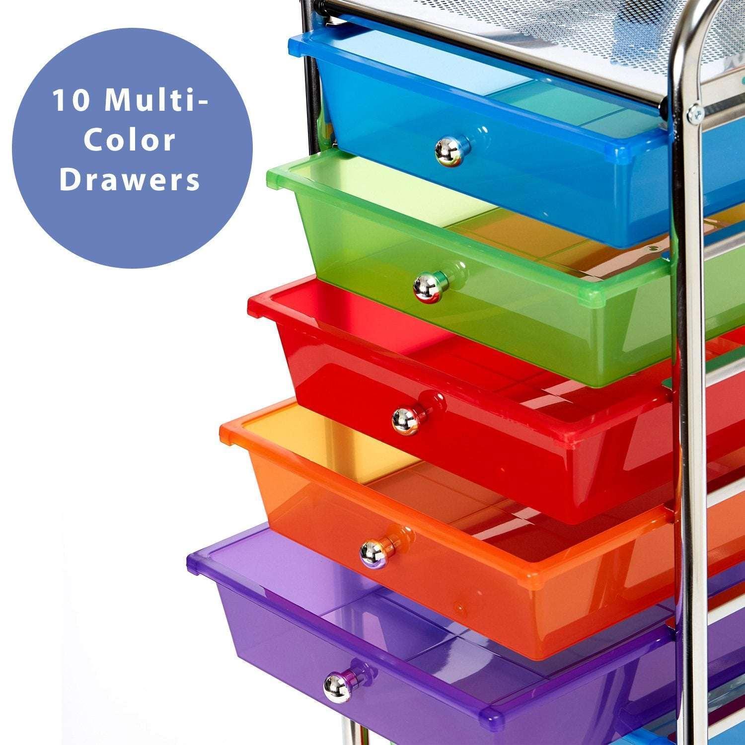 Seville Classics 10 Drawer Cart - Image 3