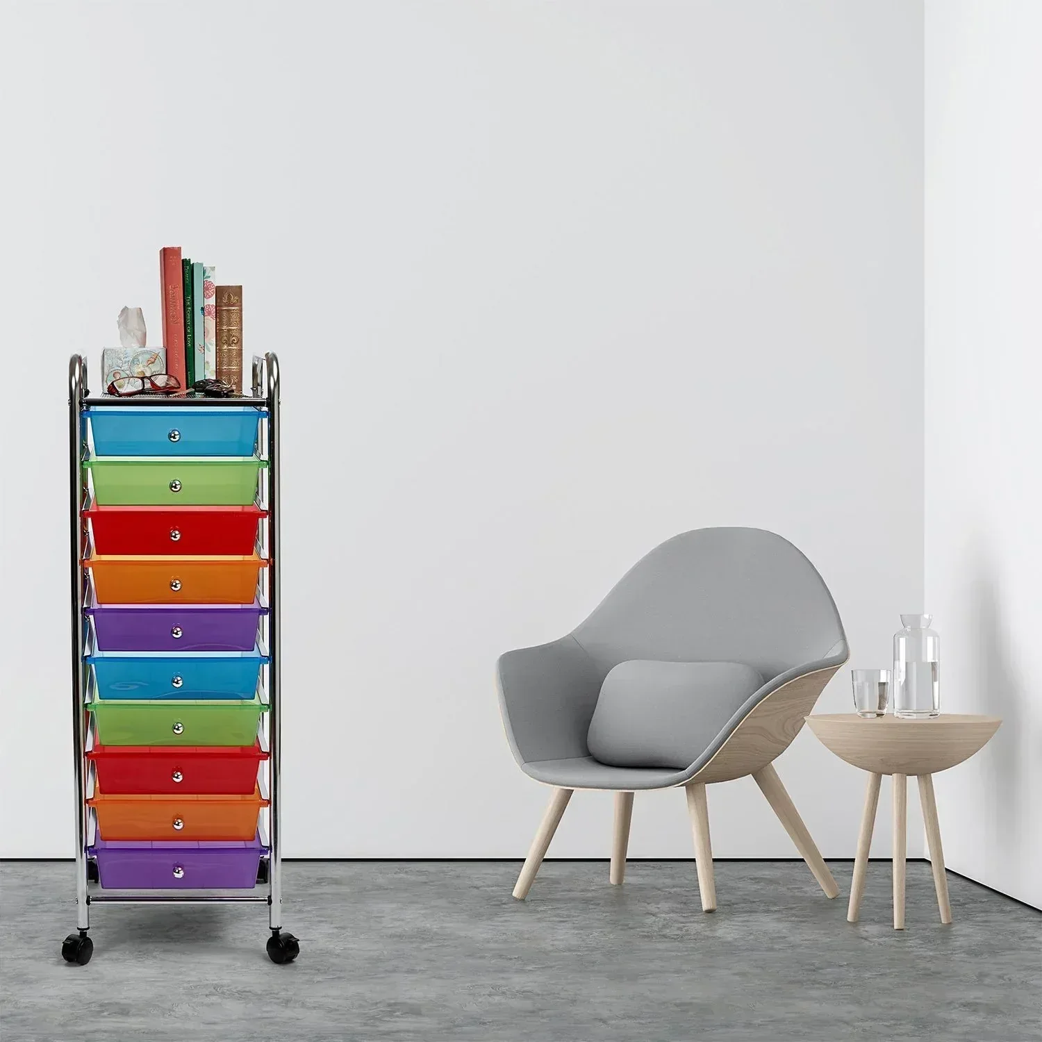 Seville Classics 10 Drawer Cart - Image 8