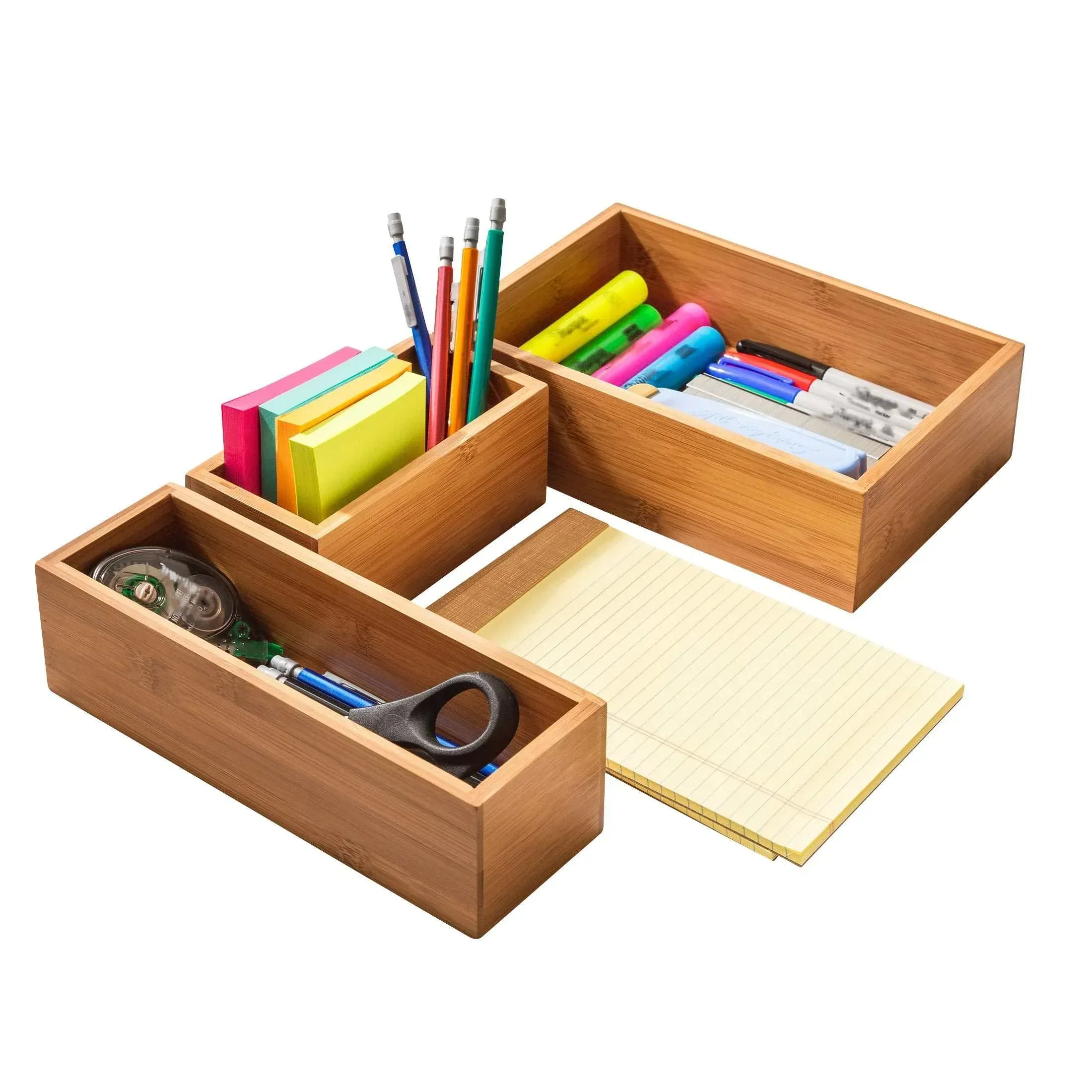 Seville Classics 10-piece Bamboo Storage Box Organizer Set - Image 4