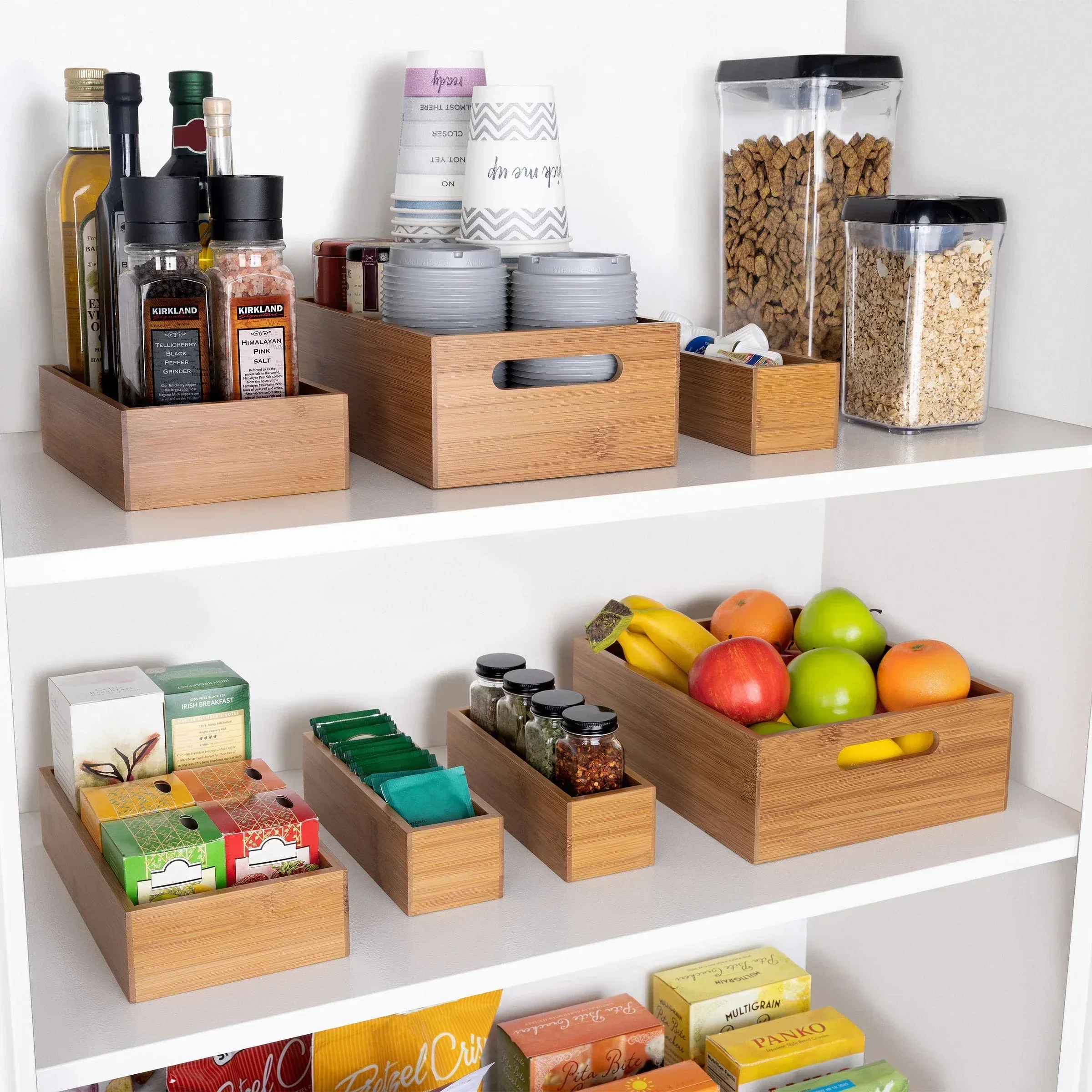 Seville Classics 9-piece Bamboo Organizer Starter Set - Image 2