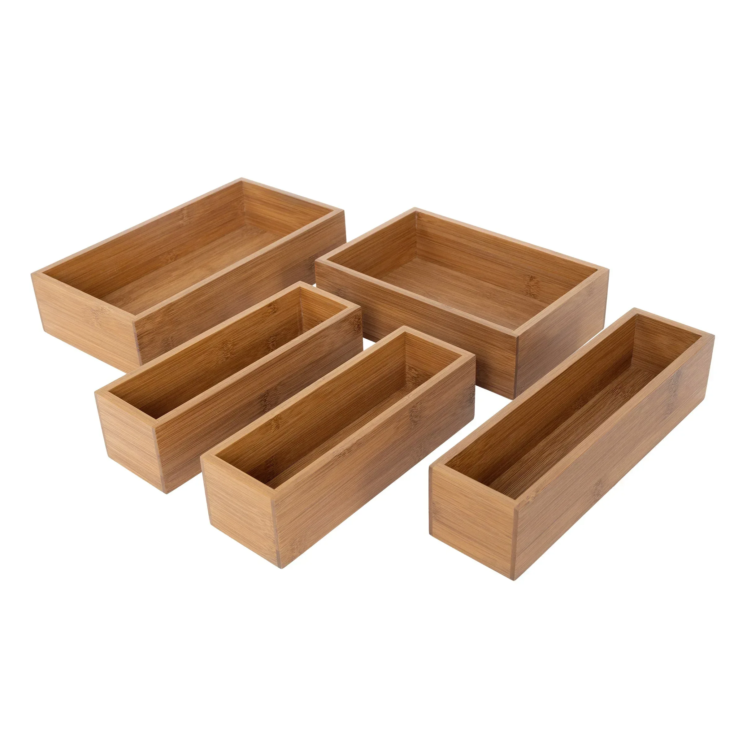 Seville Classics 9-piece Bamboo Organizer Starter Set - Image 4