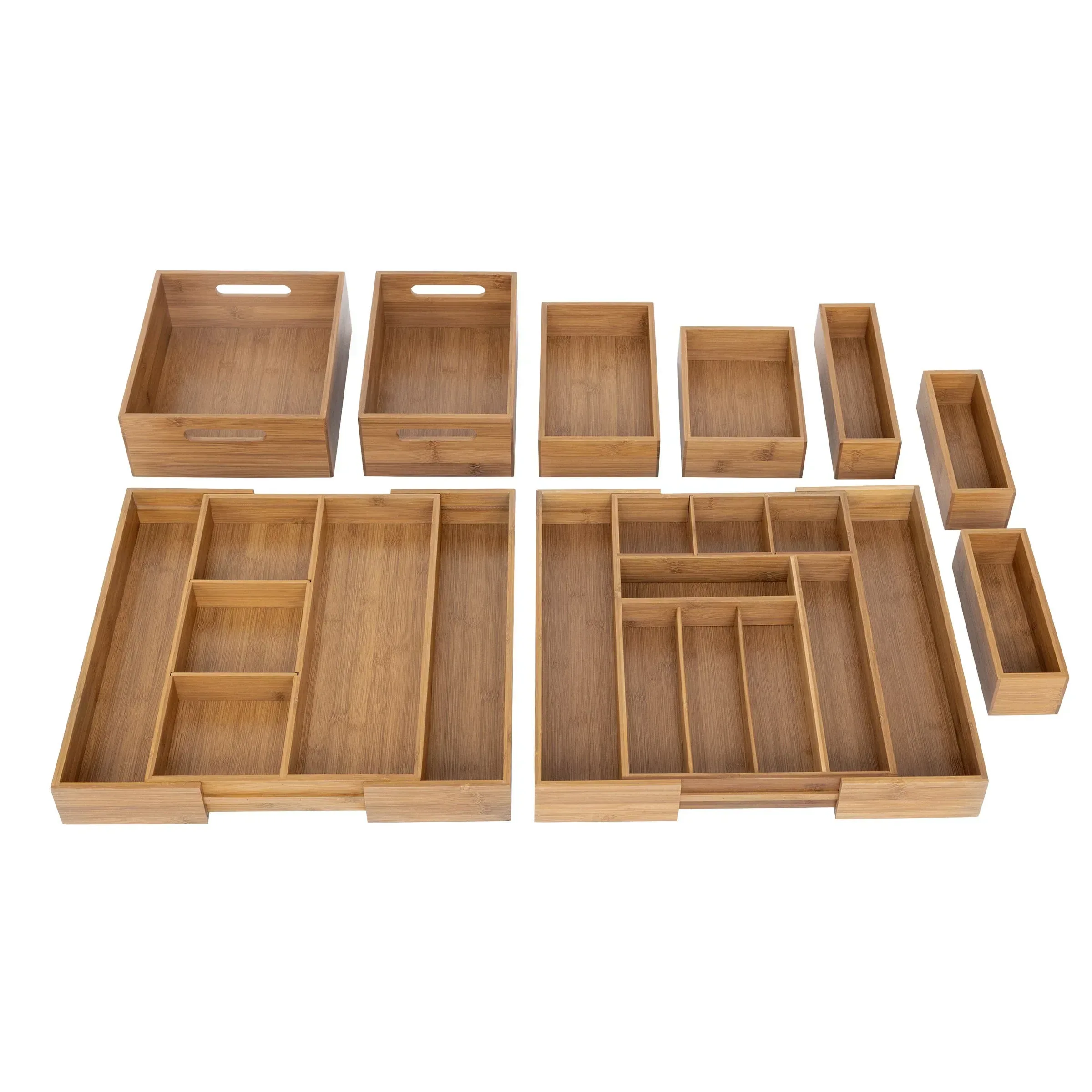 Seville Classics 9-piece Bamboo Organizer Starter Set - Image 6