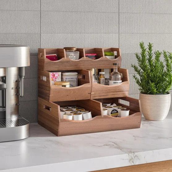 Seville Classics Acacia Stacking Bins, 4 piece - Image 8