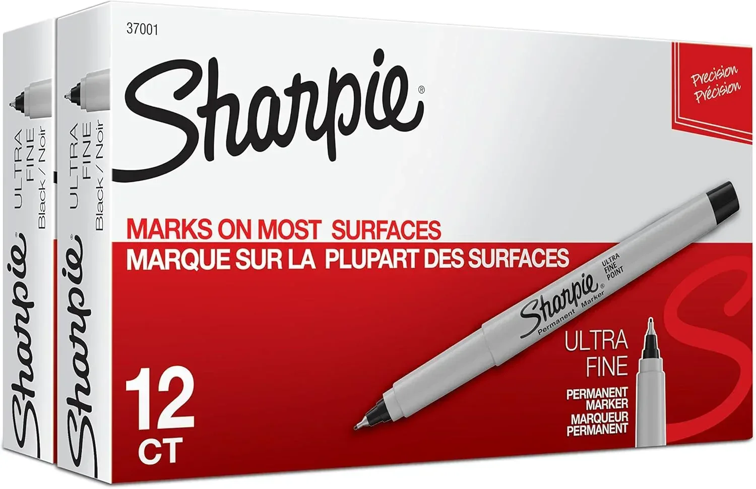 Sharpie Permanent Fine Tip Markers, Black, 24 Count