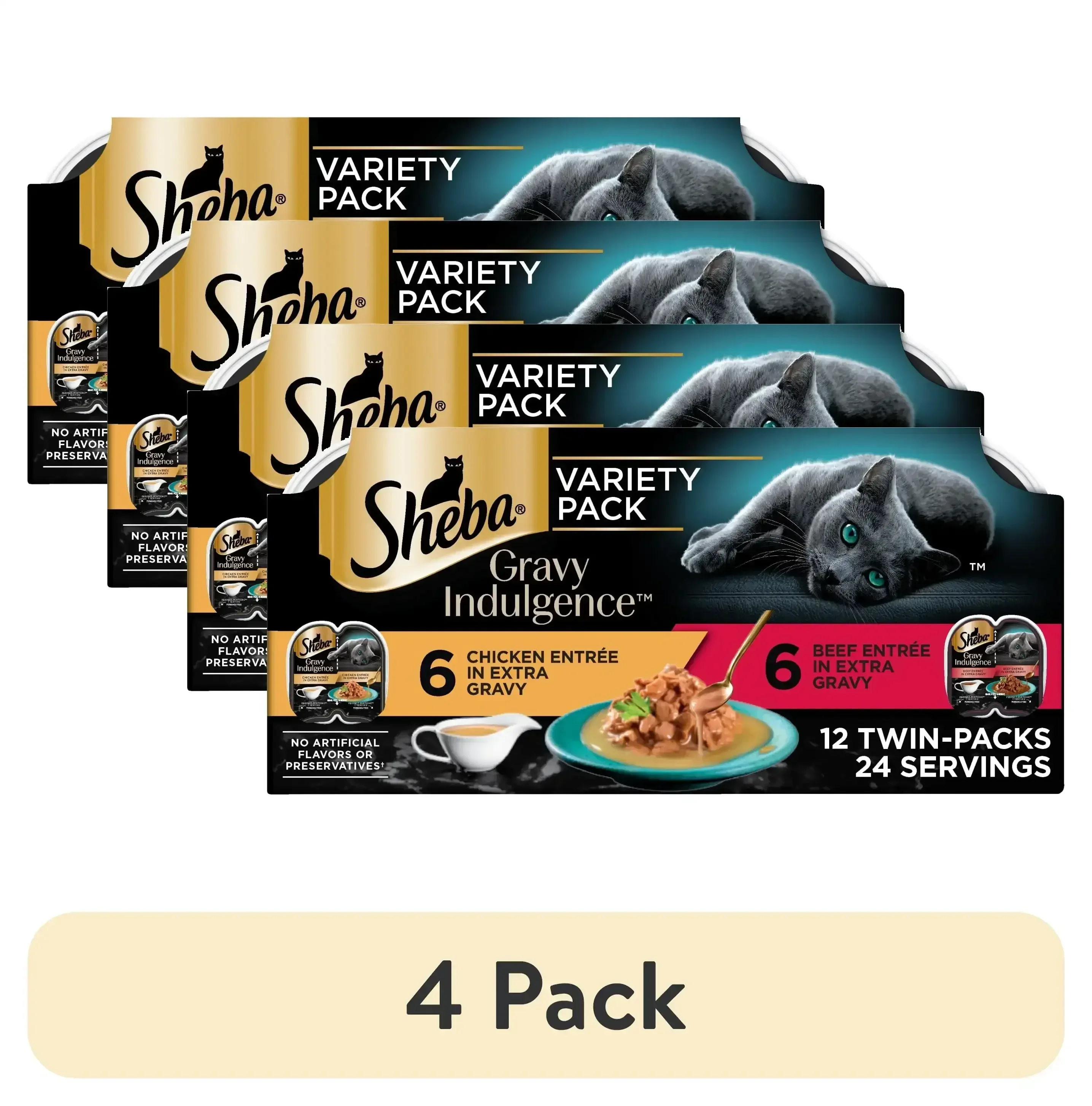 Sheba Gravy Indulgence Entree in Extra Gravy Variety Pack Cat Food, 2.6 oz Twin-Pack Trays, 24 Count - Image 8
