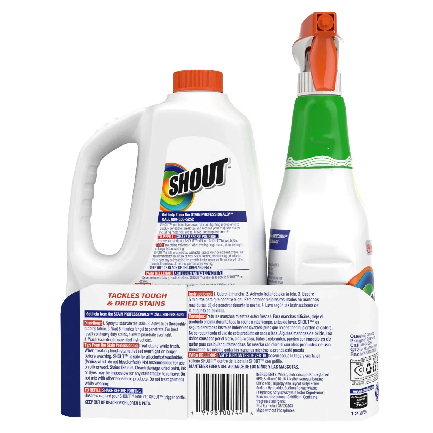 Shout Advanced Action Gel Laundry Stain Remover, 22 oz. Trigger & 60 oz. refill - Image 2