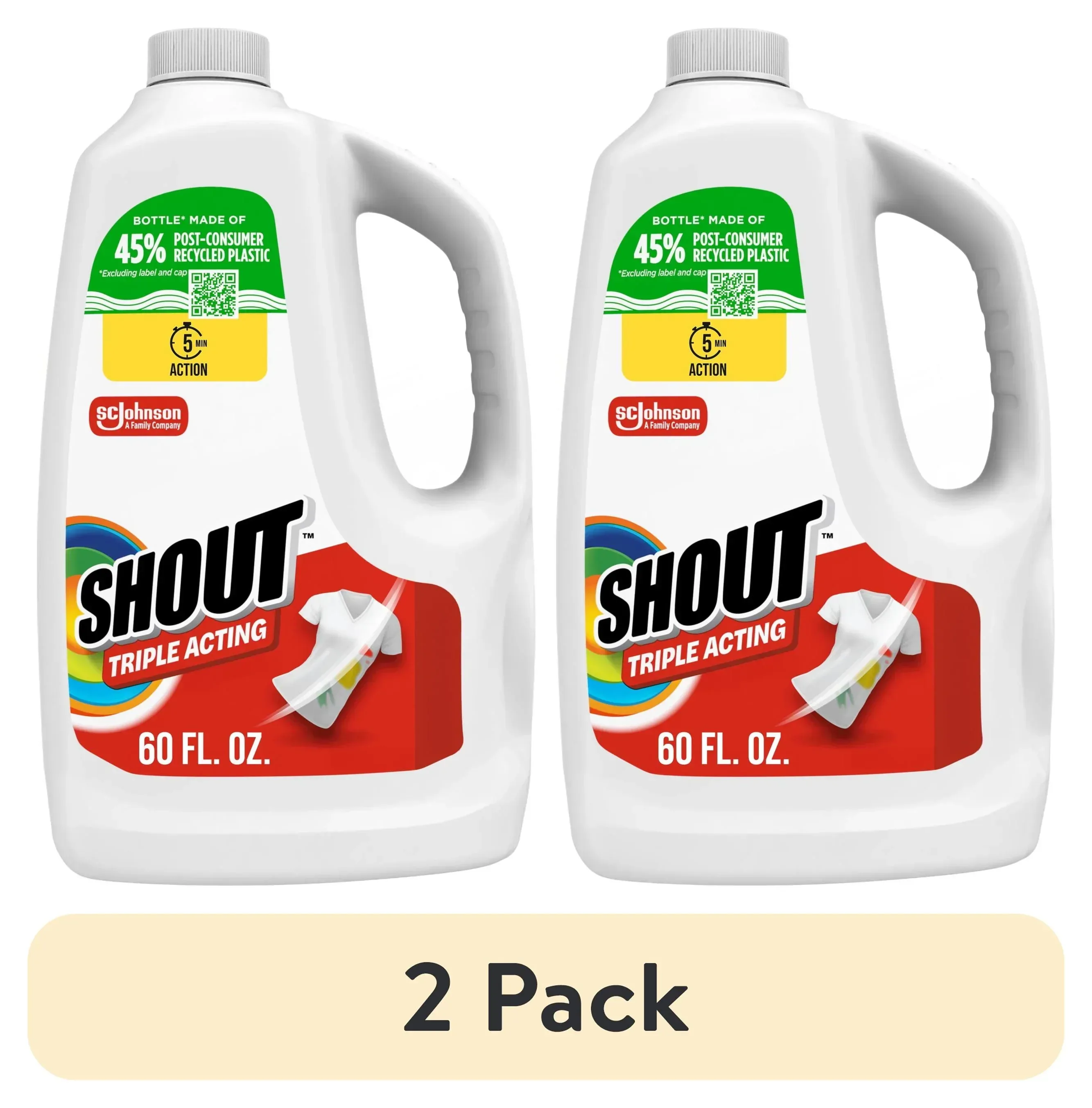 Shout Triple-Acting Refill, Laundry Stain Remover, 60 fl oz - Image 8