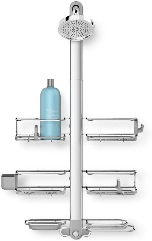 simplehuman Adjustable and Extendable Shower Caddy , Stainless Steel and Anodized Aluminum