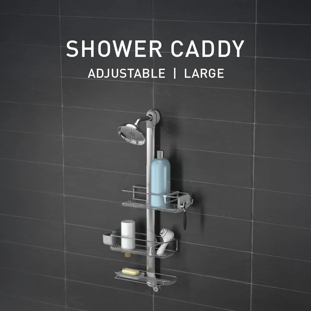 simplehuman Adjustable and Extendable Shower Caddy , Stainless Steel and Anodized Aluminum - Image 15